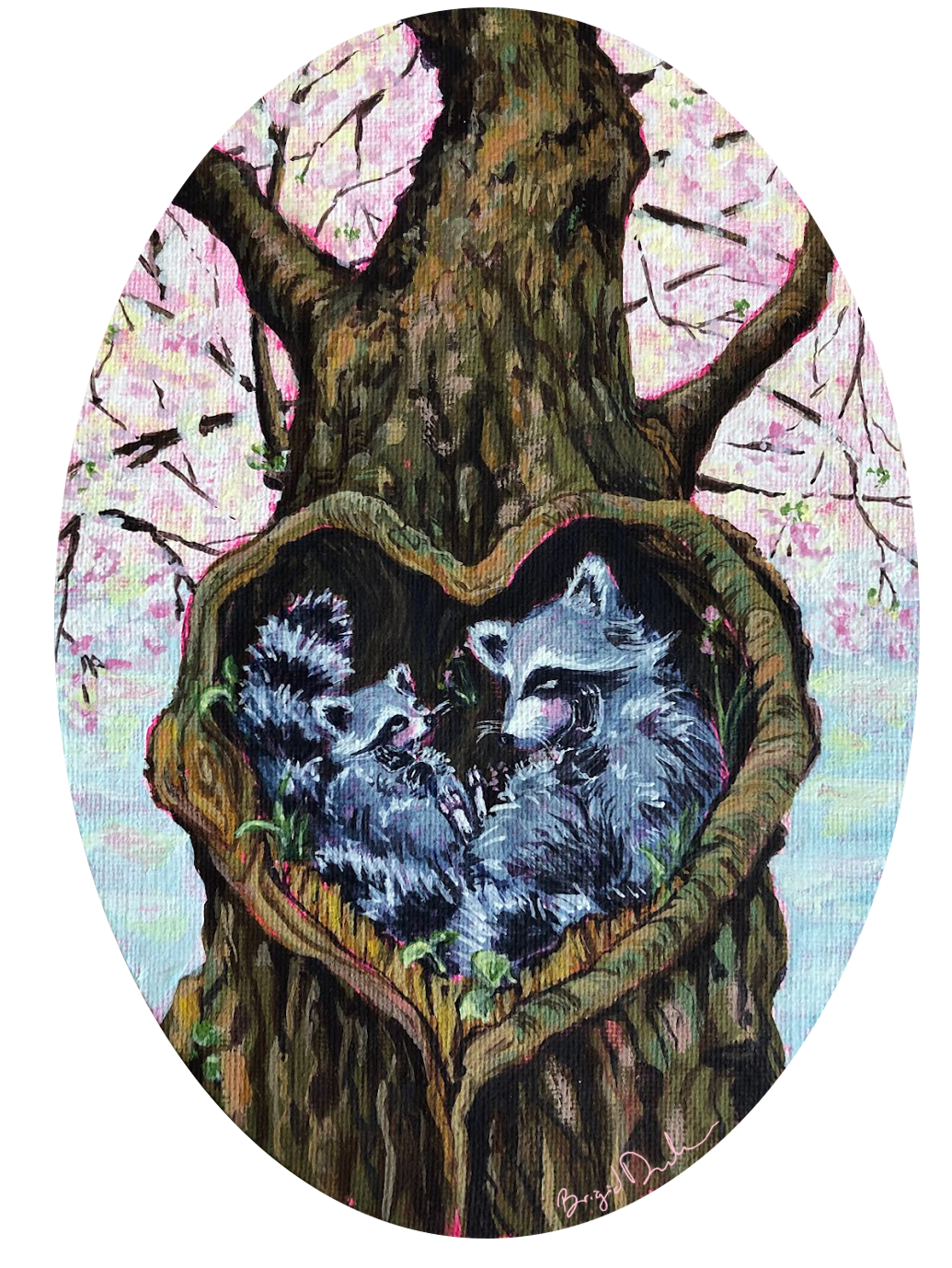 A Kiss From Me: Gouache on Canvas 5 x 8 in.