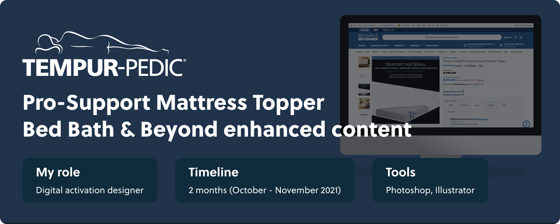 Tempur-Pedic® Pro-Support Mattress Topper Bed Bath & Beyond enhanced content