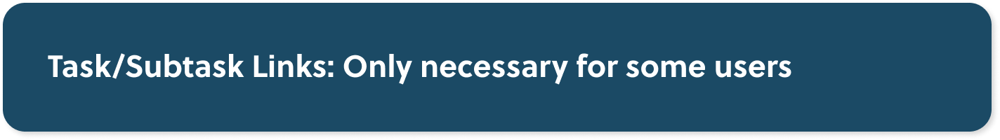 Task/Subtask Links: Only necessary for some users