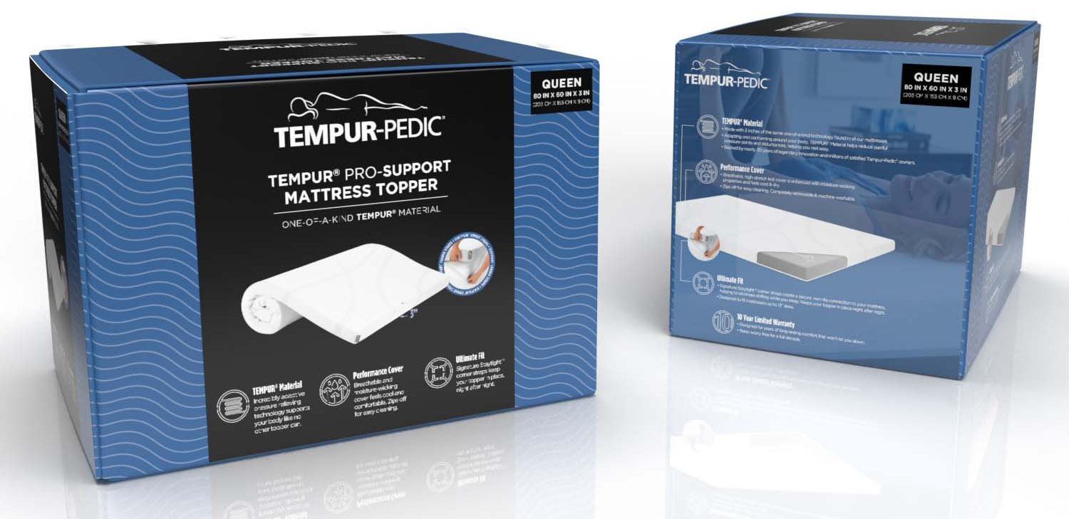 Tempur® Pro-Support Mattress Topper packaging render