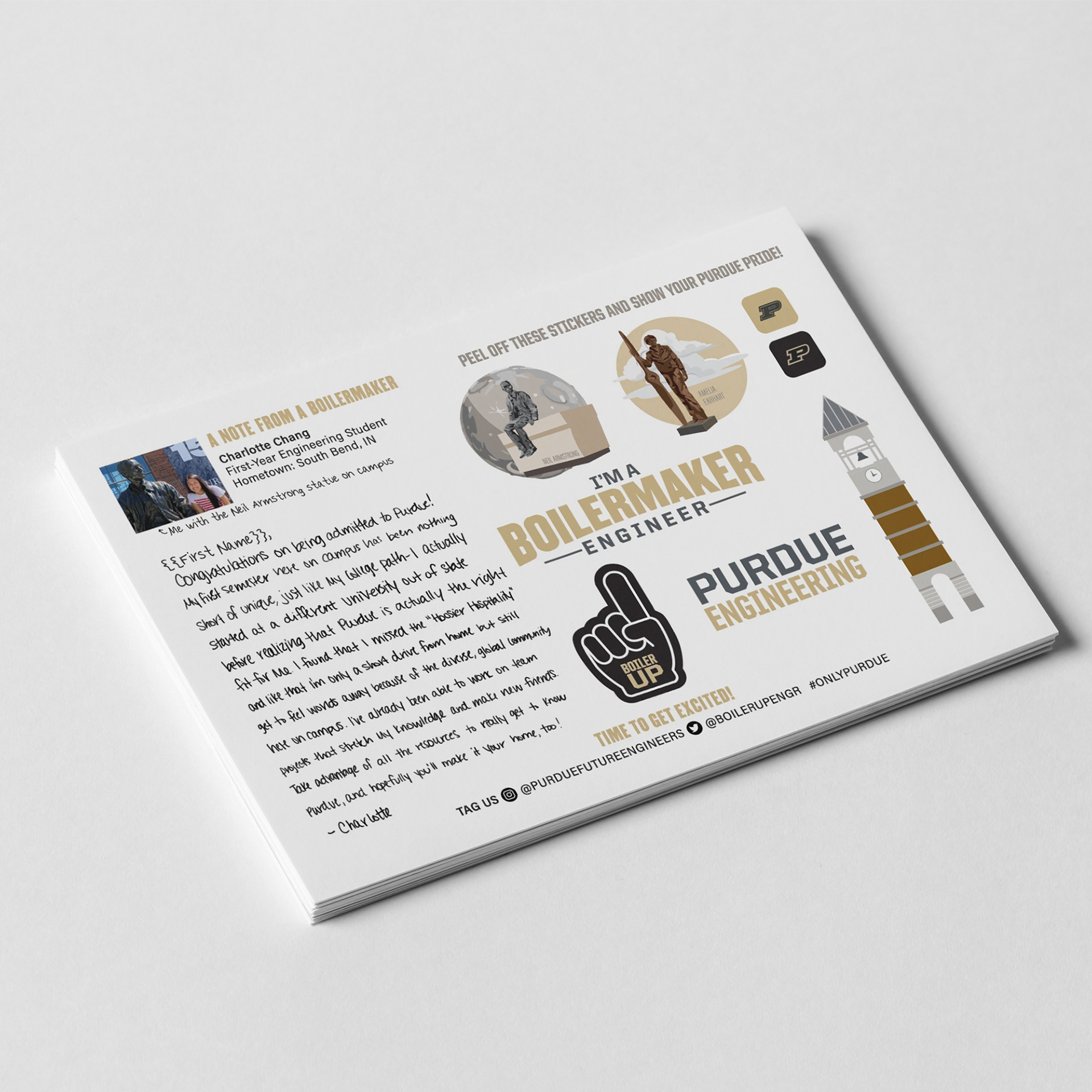 Customized Postcard Back with Illustrated Stickers