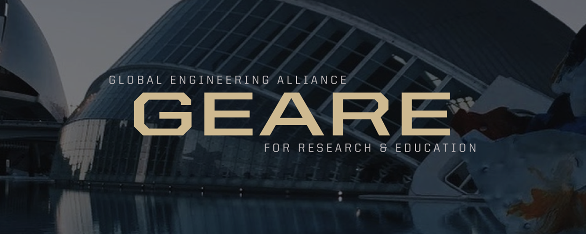 GEARE type treatment over photo of building