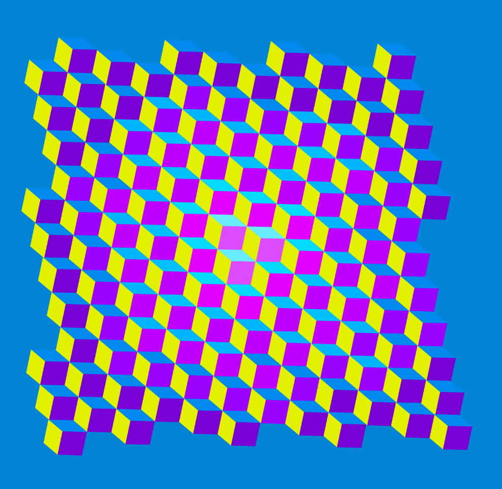 CUBES BLUE BG- PRIVATE COLLECTION- 2019