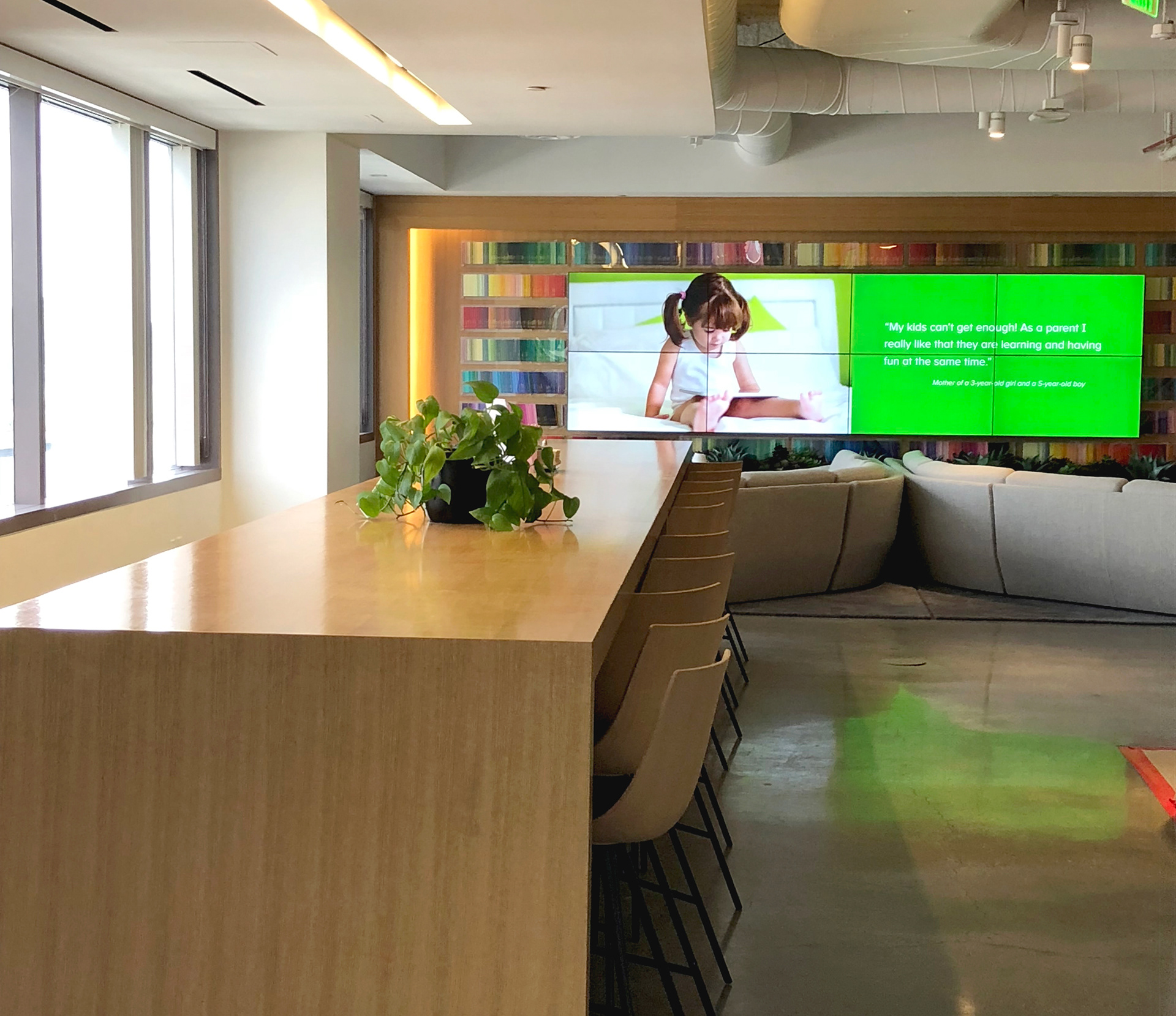 LED WALL WITH VIDEO LOOP, ACRYLIC DISPLAY CASE