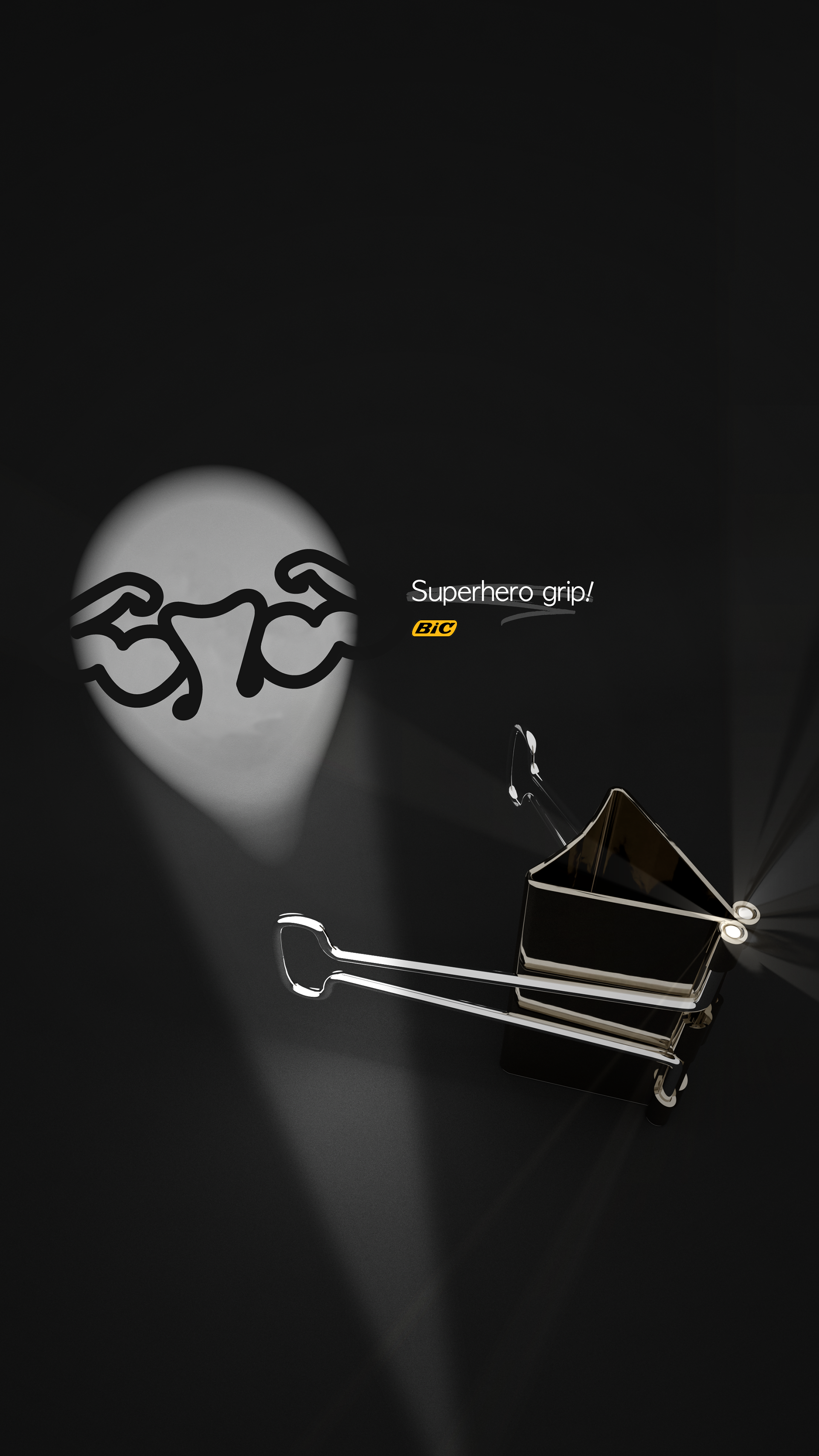 Superhero Grip (3D Model Advertising Poster)