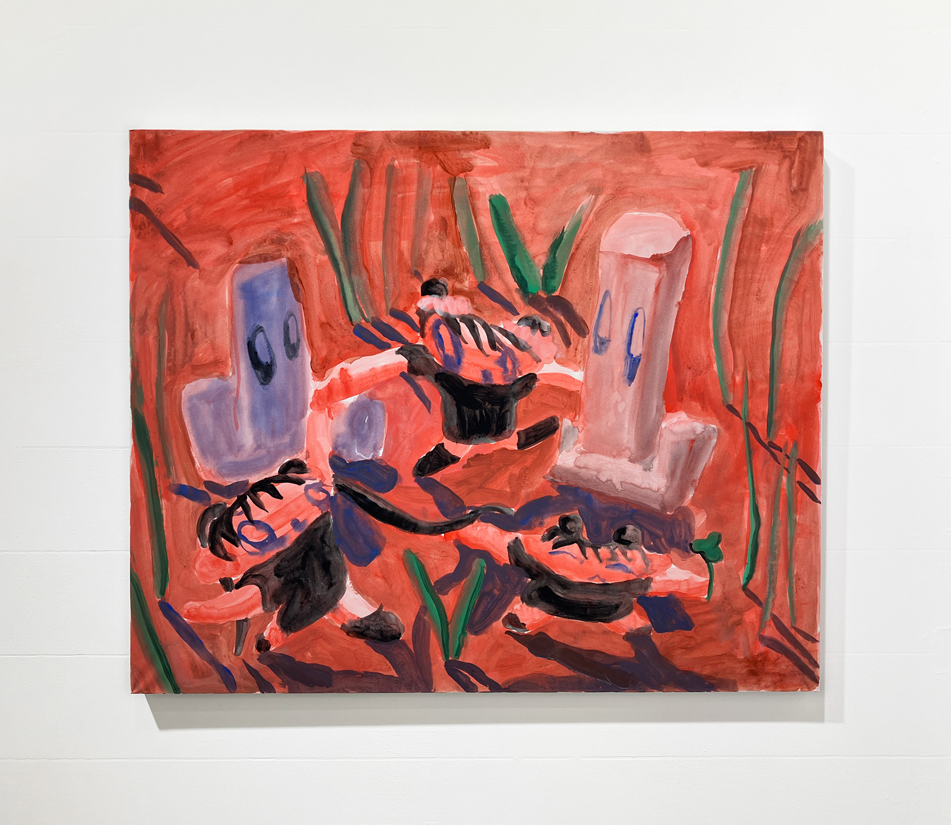 11. ひすい 『何回でもお葬式できる』 / 木製パネル、模造紙、アクリルガッシュ / 53×65.2cm / 2025 / ask