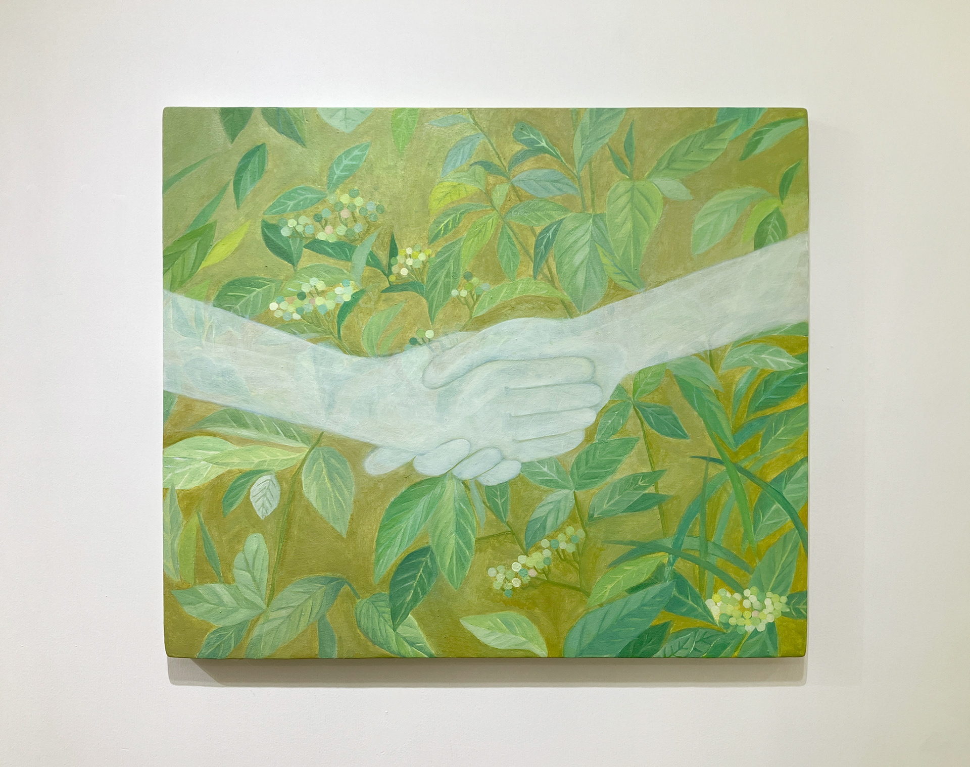 35. 上野あづさ 『隣り合う4』 / 綿布、油彩 / 45.5cm×53cm / 2026 / ¥110,000