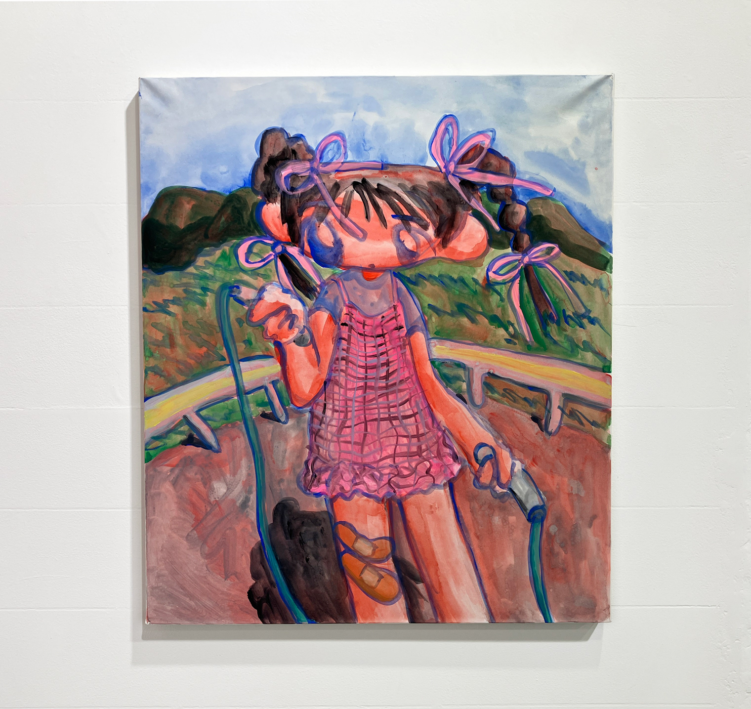 12. ひすい 『傷口に水飴』 / 木製パネル、ケント紙、アクリルガッシュ / 53×45.5cm / 2025 / ¥104,500