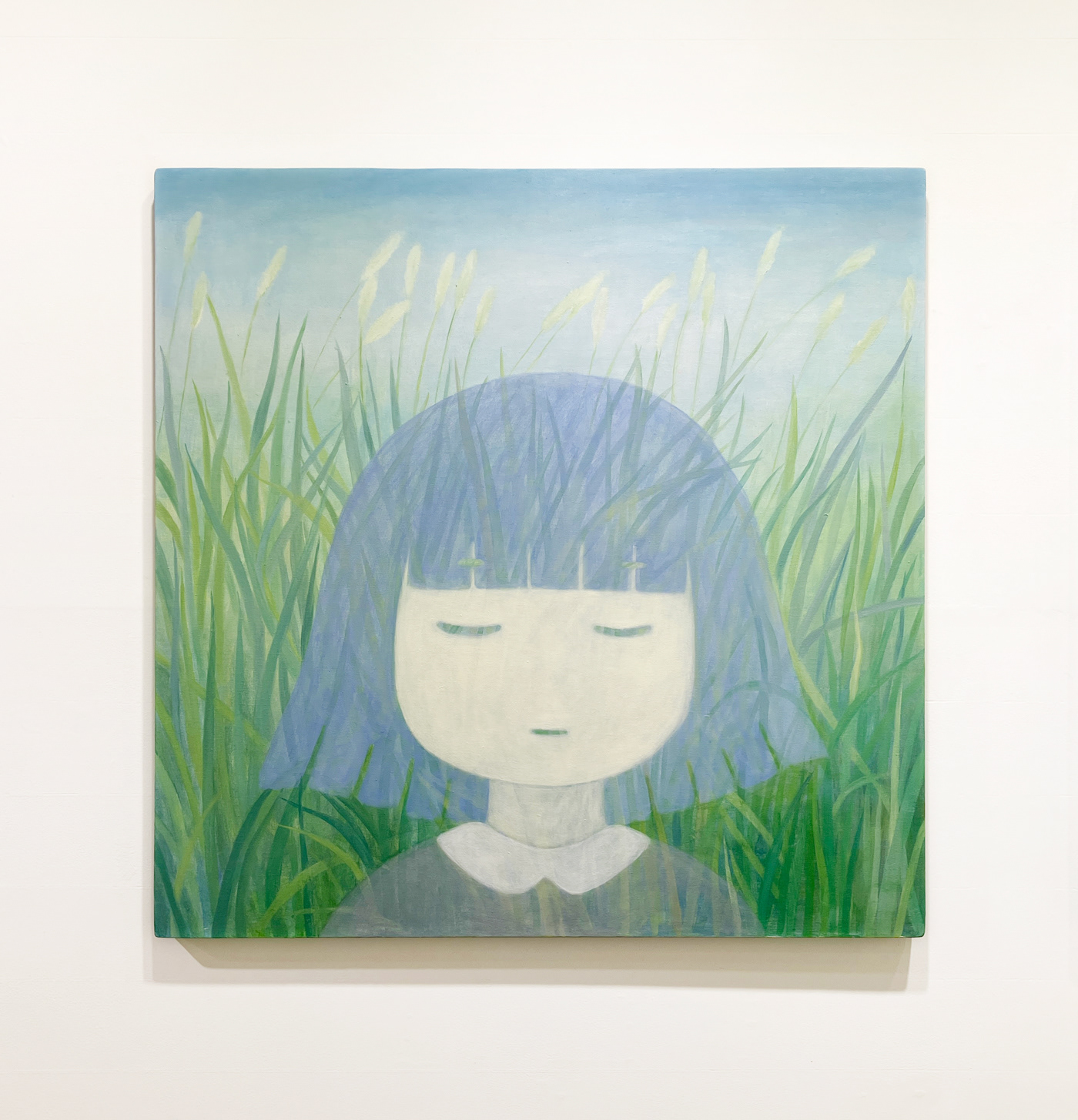 7. 上野あづさ 『隣り合う2』 / 綿布、油彩 / 80×80cm / 2025 / ¥275,000