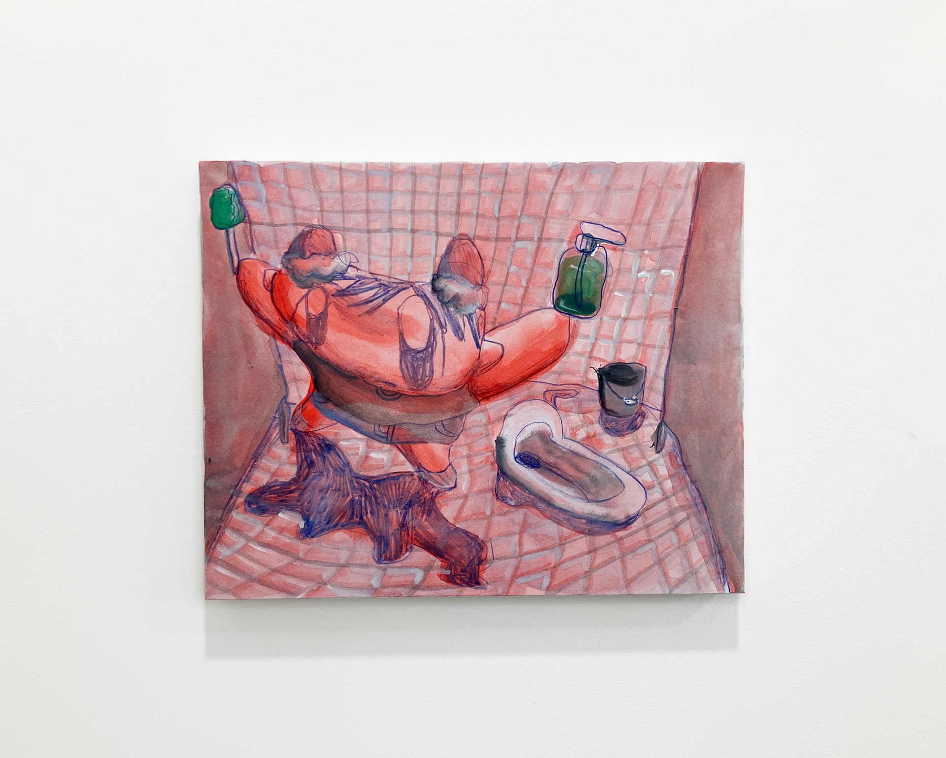 22. ひすい 『練習あるのみ』 / 木製パネル、模造紙、アクリルガッシュ、色鉛筆 / 22×27.3cm / 2025 / ¥35,200