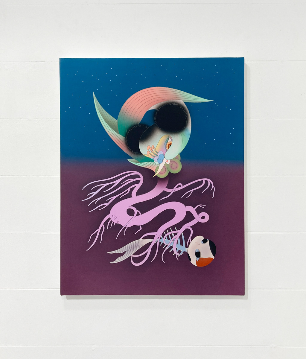 13. 薬指ささく 『 微睡/鳥 』 / アクリル・キャンバス / 319x410mm / 2023 / SOLD OUT
