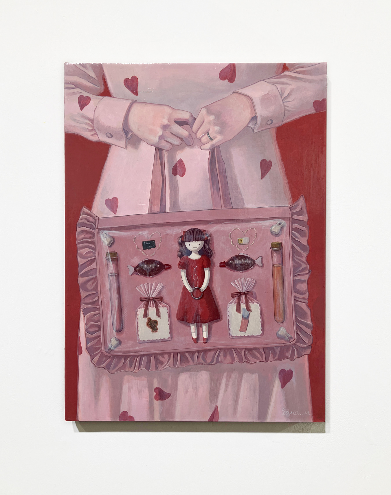 4. 宮本香那 『愛を詰めこんで』 / 木製パネル、綿布、アクリル絵の具 / 33.3×24.2cm / 2026 / ¥74,800