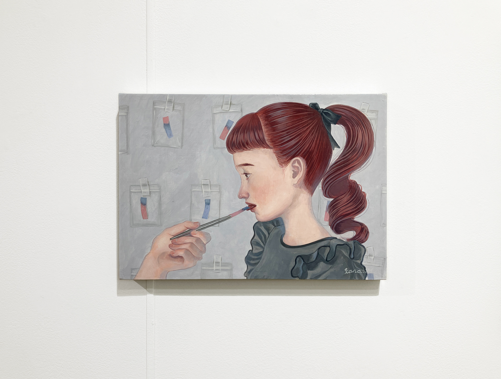 24. 宮本香那 『コレクション』 / 木製パネル、綿布、アクリル絵の具 / 15.8×22.7cm / 2026 / ¥44,000