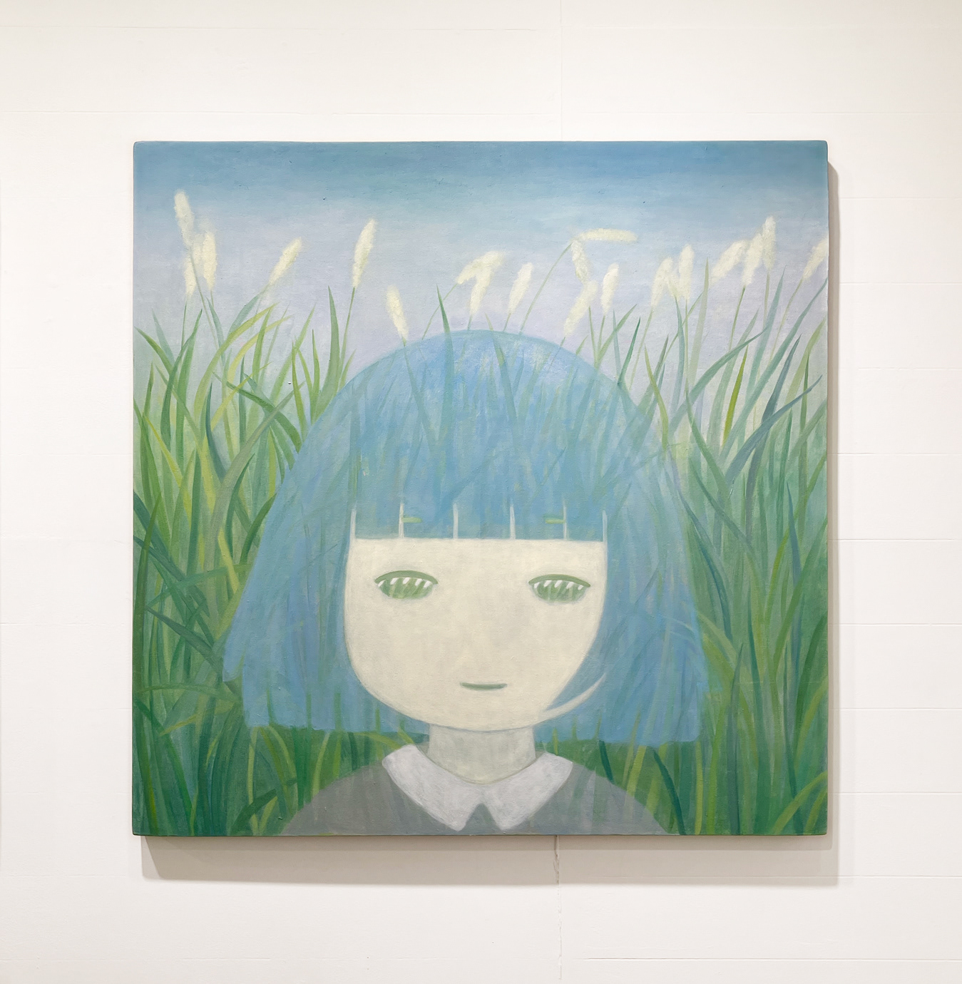 8. 上野あづさ 『隣り合う3』 / 綿布、油彩 / 80×80cm / 2025 / ¥275,000