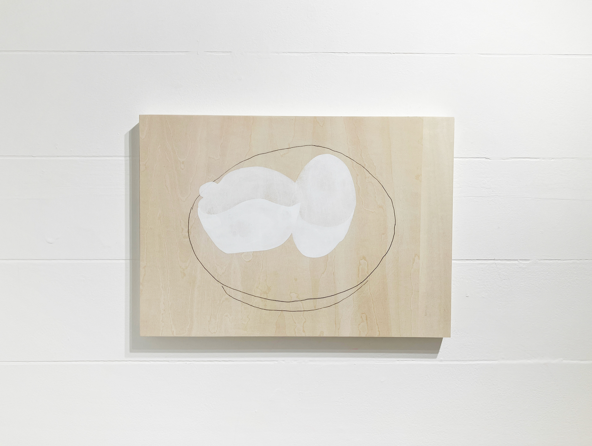 9.   中村美和子 「卓上」 パネル、カーボン紙の線、ジェッソ / 297x210mm / 2026 / SOLD OUT