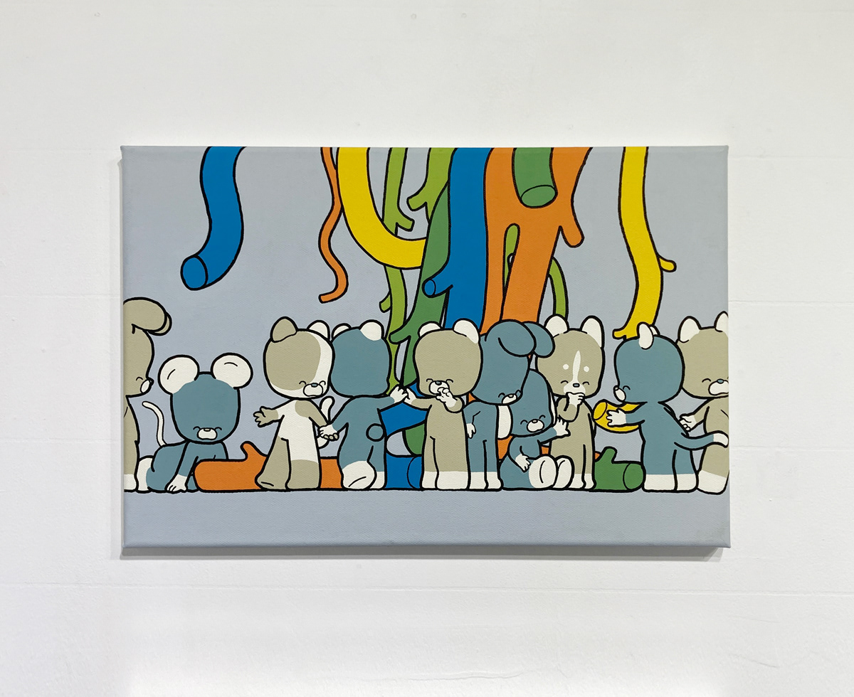 15. 禺吾朗 『 にょろにょろ 』 / アクリル絵具、マーカー、キャンバス / 410x273mm / 2022 / ¥48,000