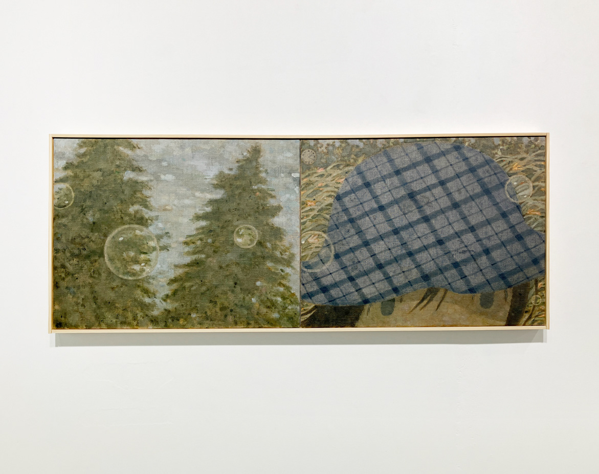 3. 齊藤拓未 『通り過ぎる』 / 油彩、キャンバス / 833×330mm / 2026 / ¥137,500 