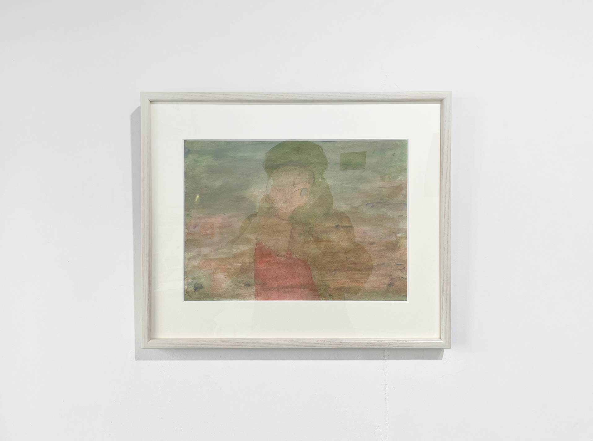 4. ペロンミ 『花を見てると私は溶けて消えそうになる』 / 鉛筆、アクリル絵具・水彩紙 / 440x365mm (額装込みサイズ) / ¥33,000 (額代¥8,000) ※写真には額縁による反射がございます。