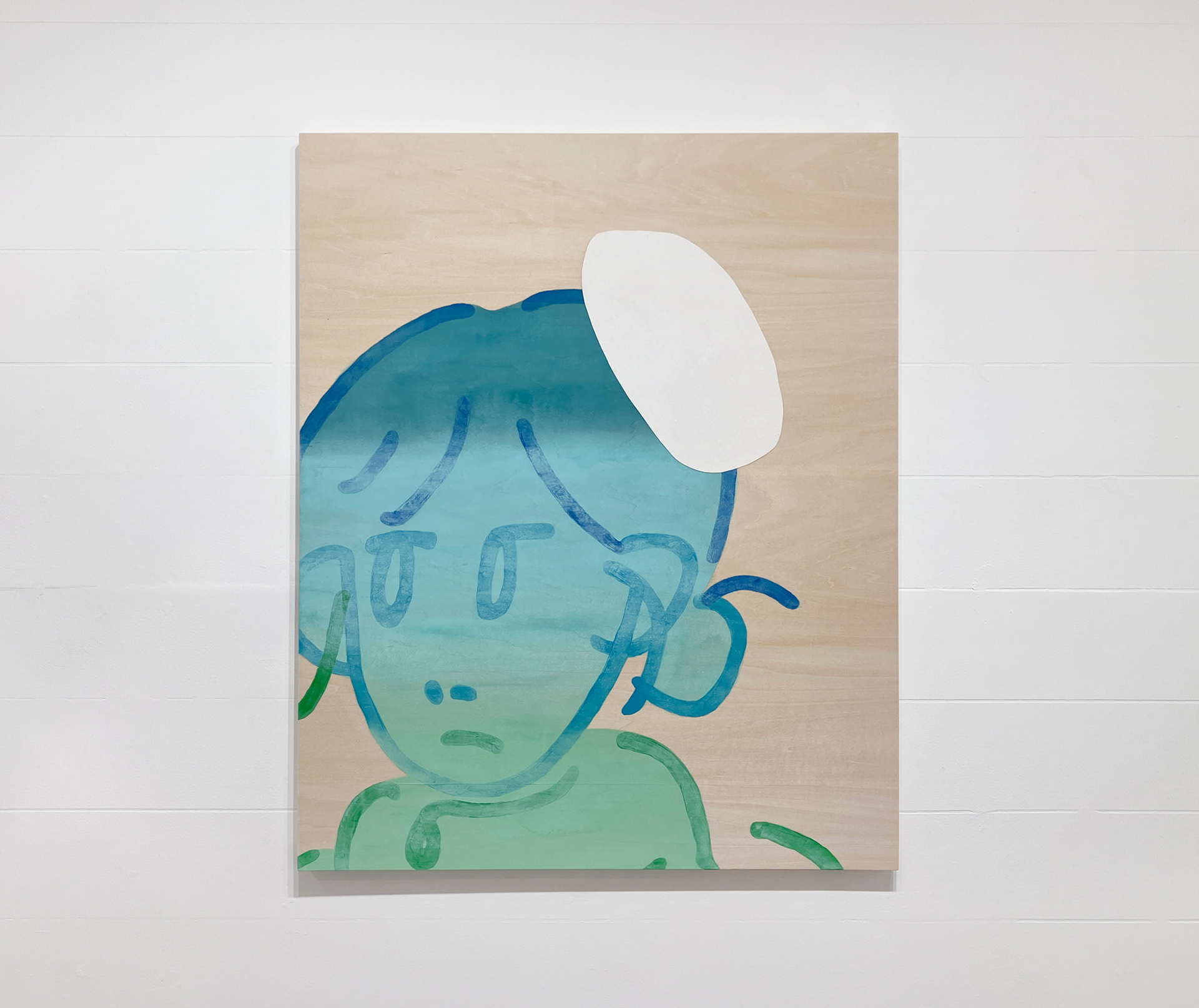 12. 「あの家」 / 雲肌麻紙、水干絵具、アクリル絵具、木製パネル / 530×652mm / 2026 / ¥55,000