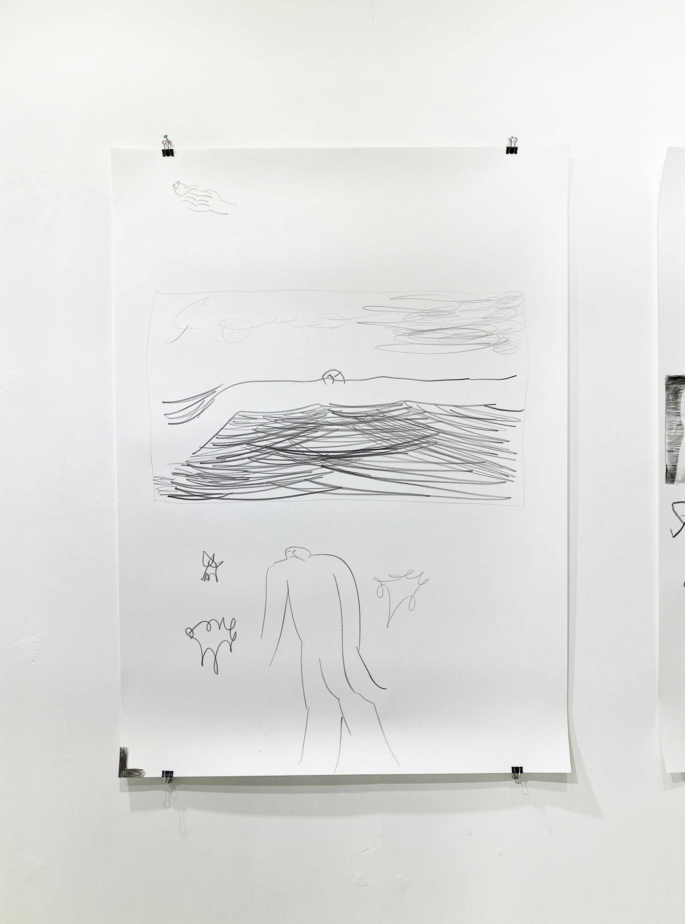 12.  須田日菜子 「手首の運動①」 紙、グラファイト / 790x1100mm / 2026 / SOLD OUT