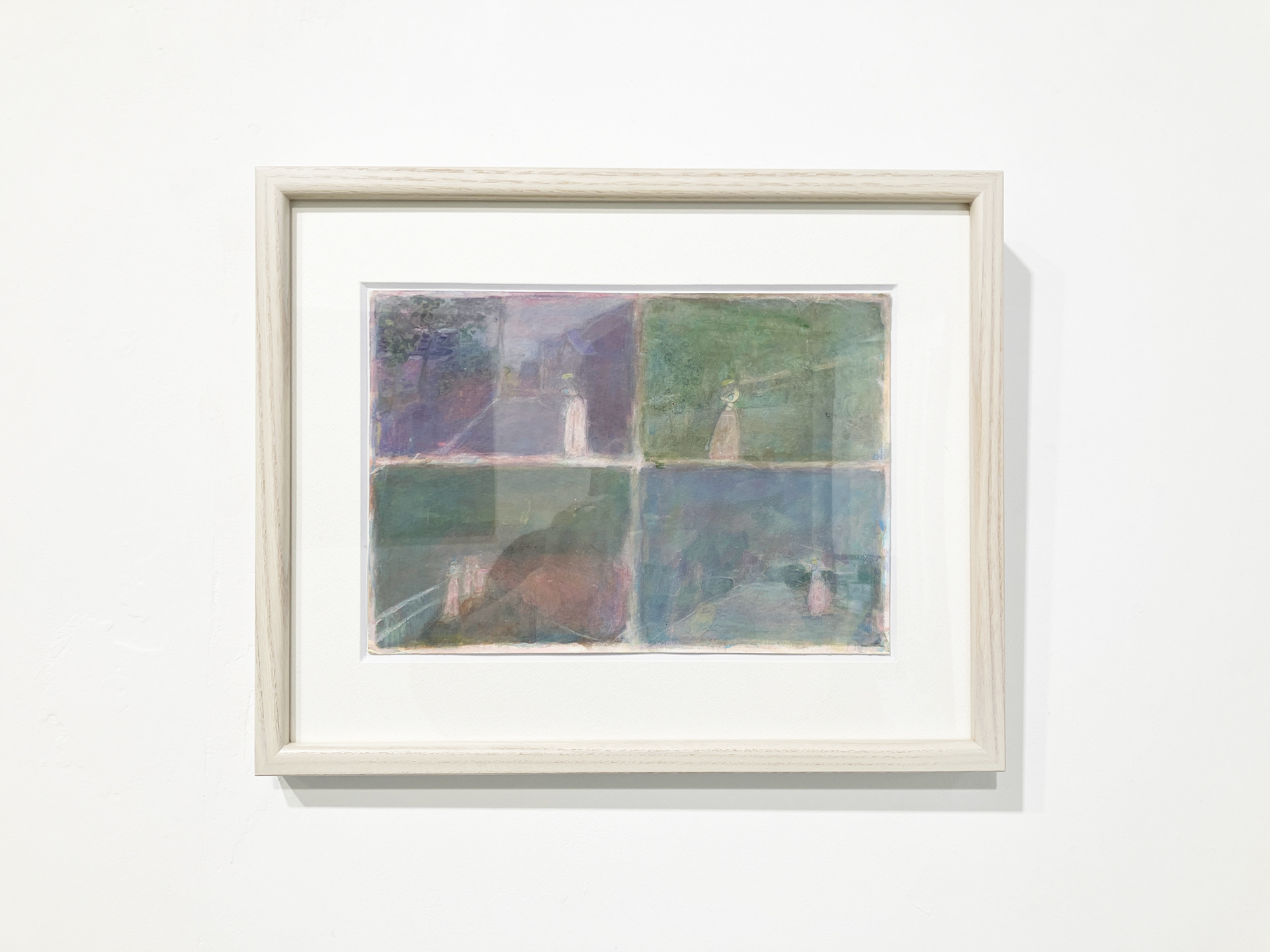 23. ペロンミ 『何かのワンシーン』 / 鉛筆、アクリル絵具・水彩紙 / 318x255mm (額装込みサイズ) / ¥22,000 (額代¥5,000) ※写真には額縁による反射がございます。