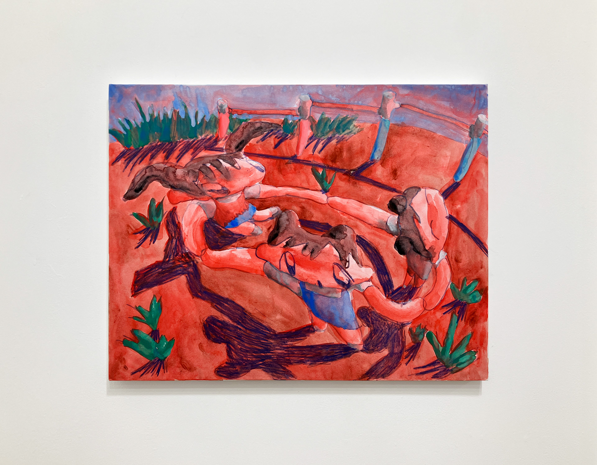 33. ひすい 『秘密はないっていうこと』 / 木製パネル、模造紙、アクリルガッシュ、色鉛筆 / 31.8×41cm / 2025 / ¥69,300