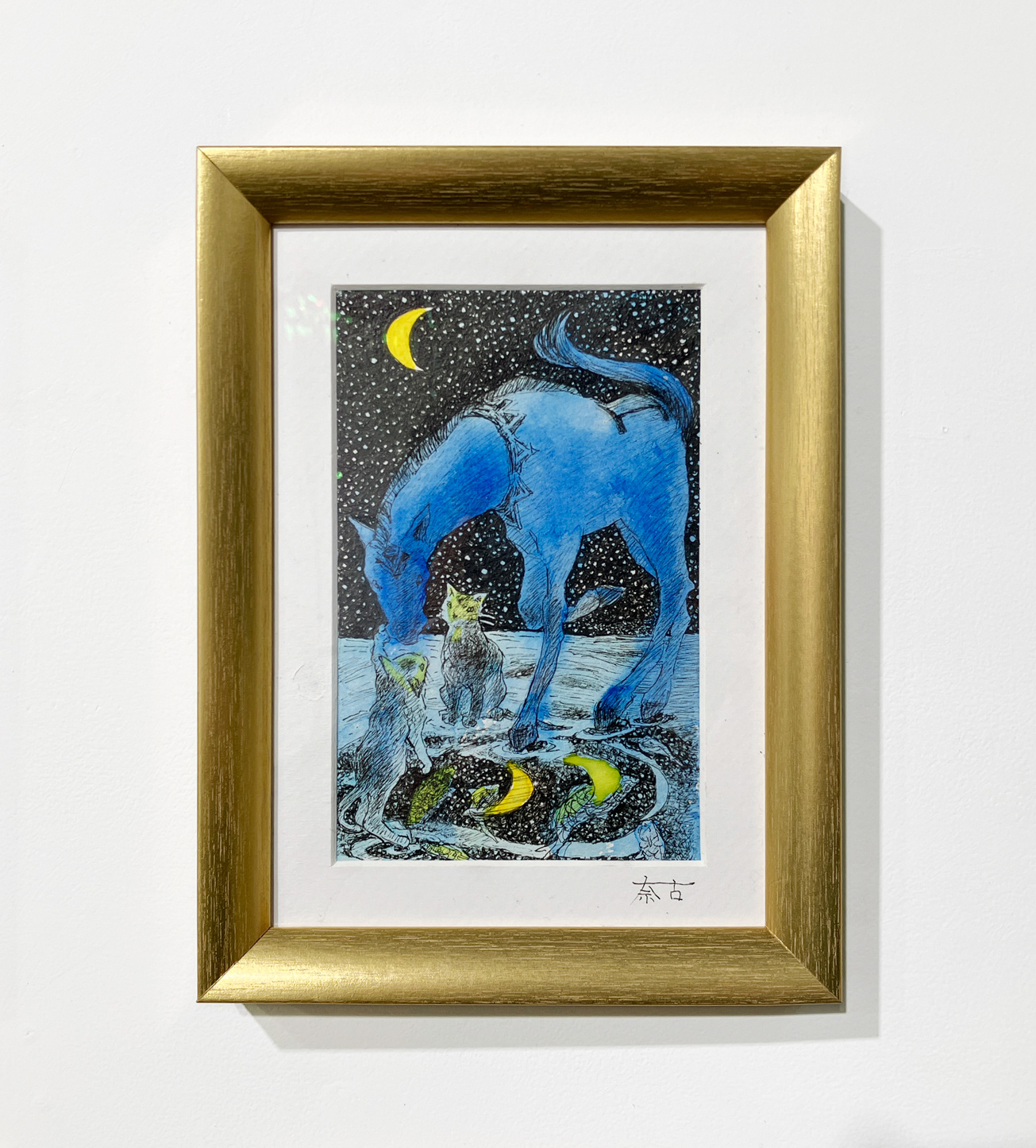17. 大坪奈古 『夜話5』 / ミリペン、 カラーインク / 20×16cm / 2025 / ¥40,000