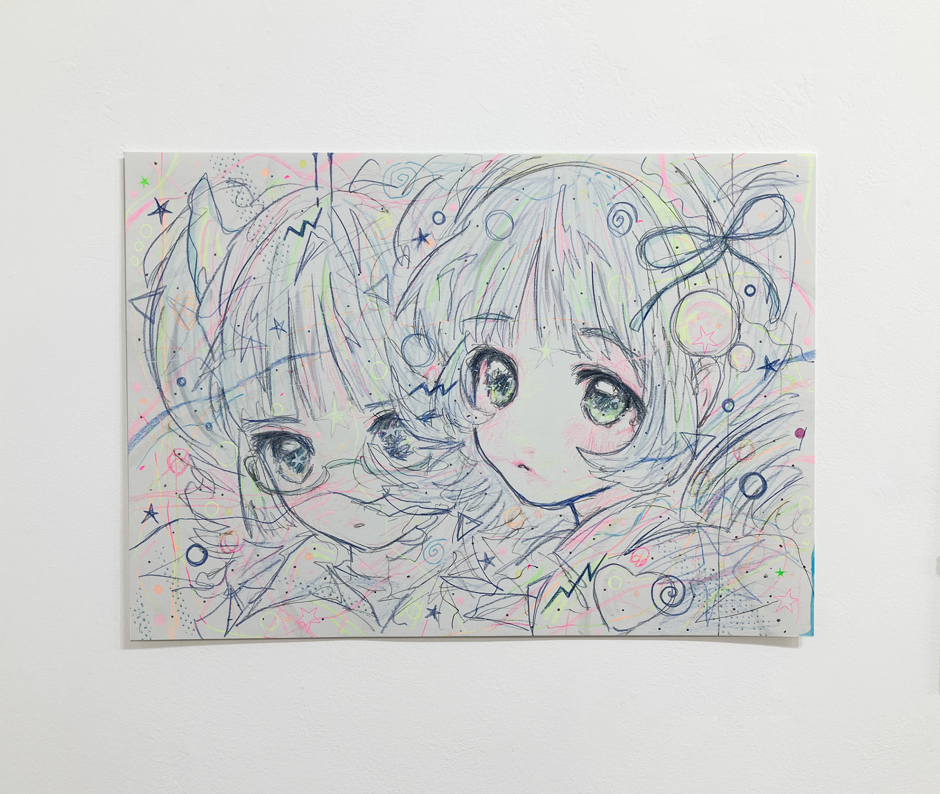 26. yuuutu 『あんどろいどごっこ』 / 紙、鉛筆、色鉛筆、顔料インク / 21×29.7cm / 2026 / SOLD OUT