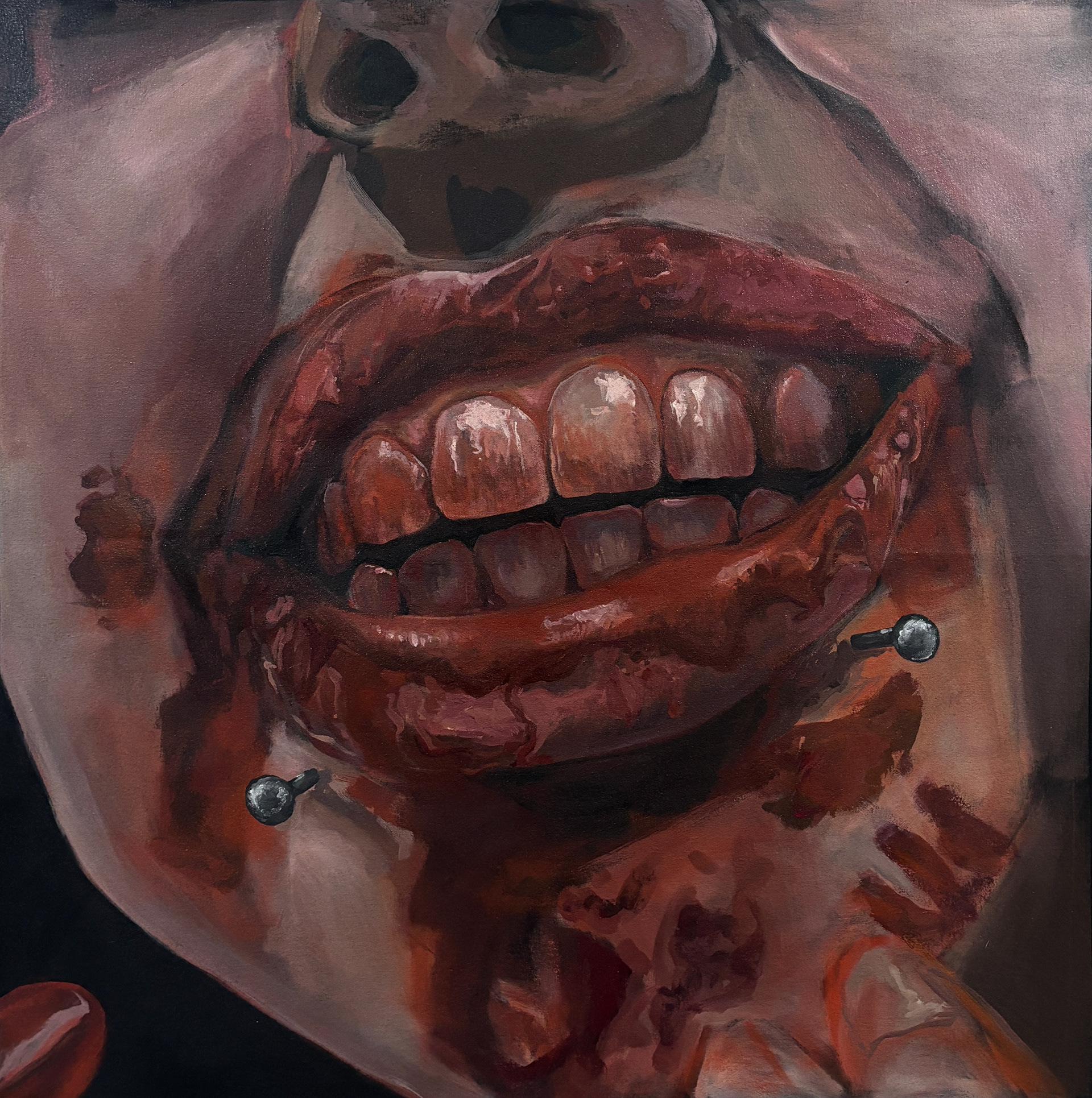 bloodymouth3, acrylic on unstretched canvas