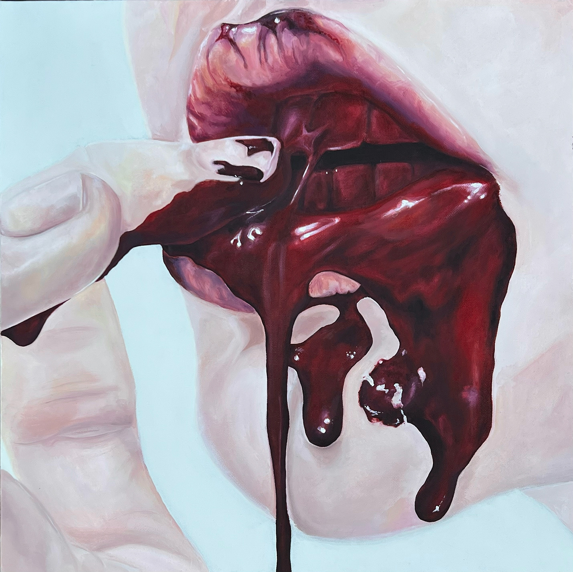 bloodymouth2, oil on canvas, 20x20 inches