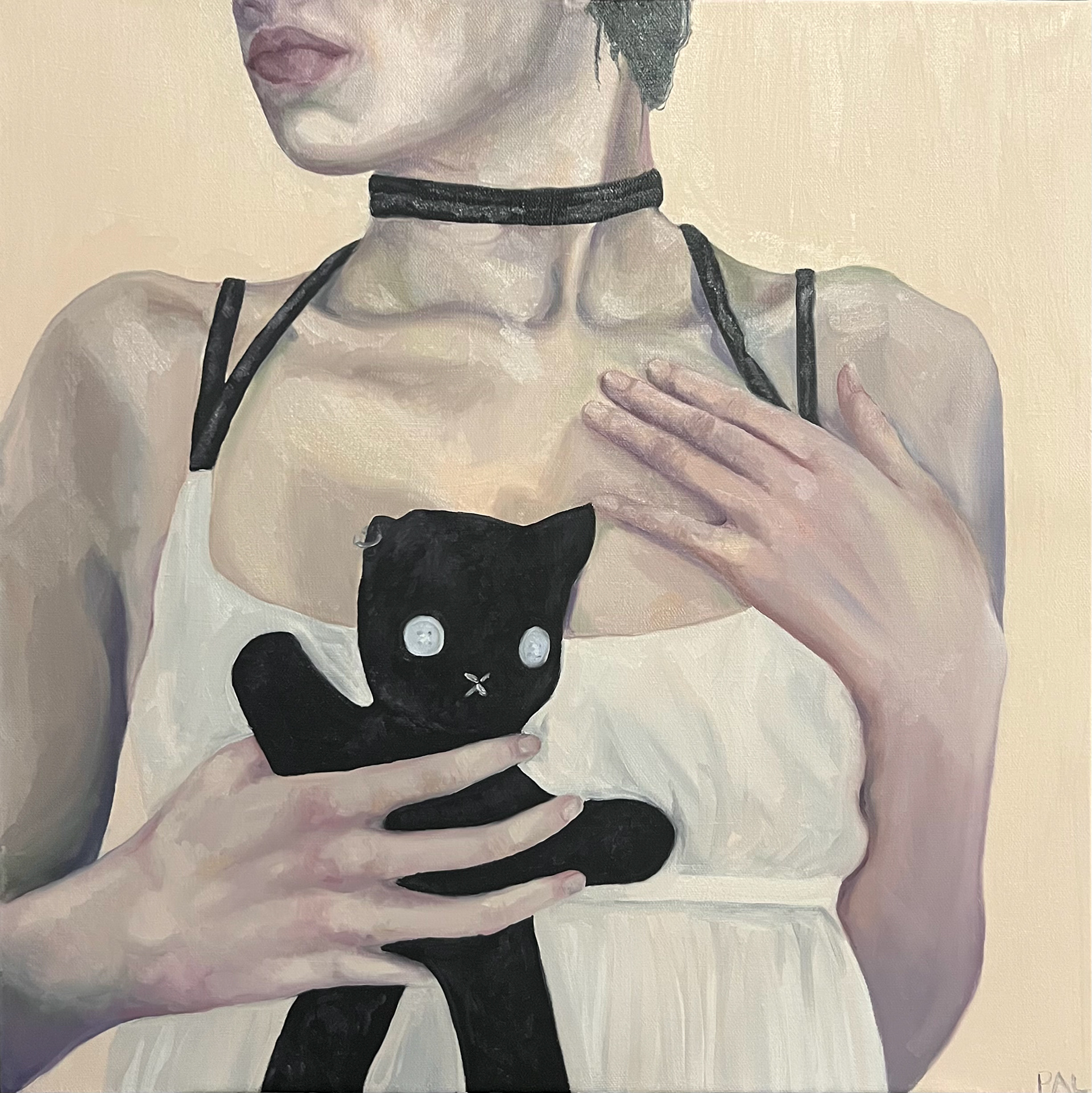 buttons, oil on canvas, 20x20 inches