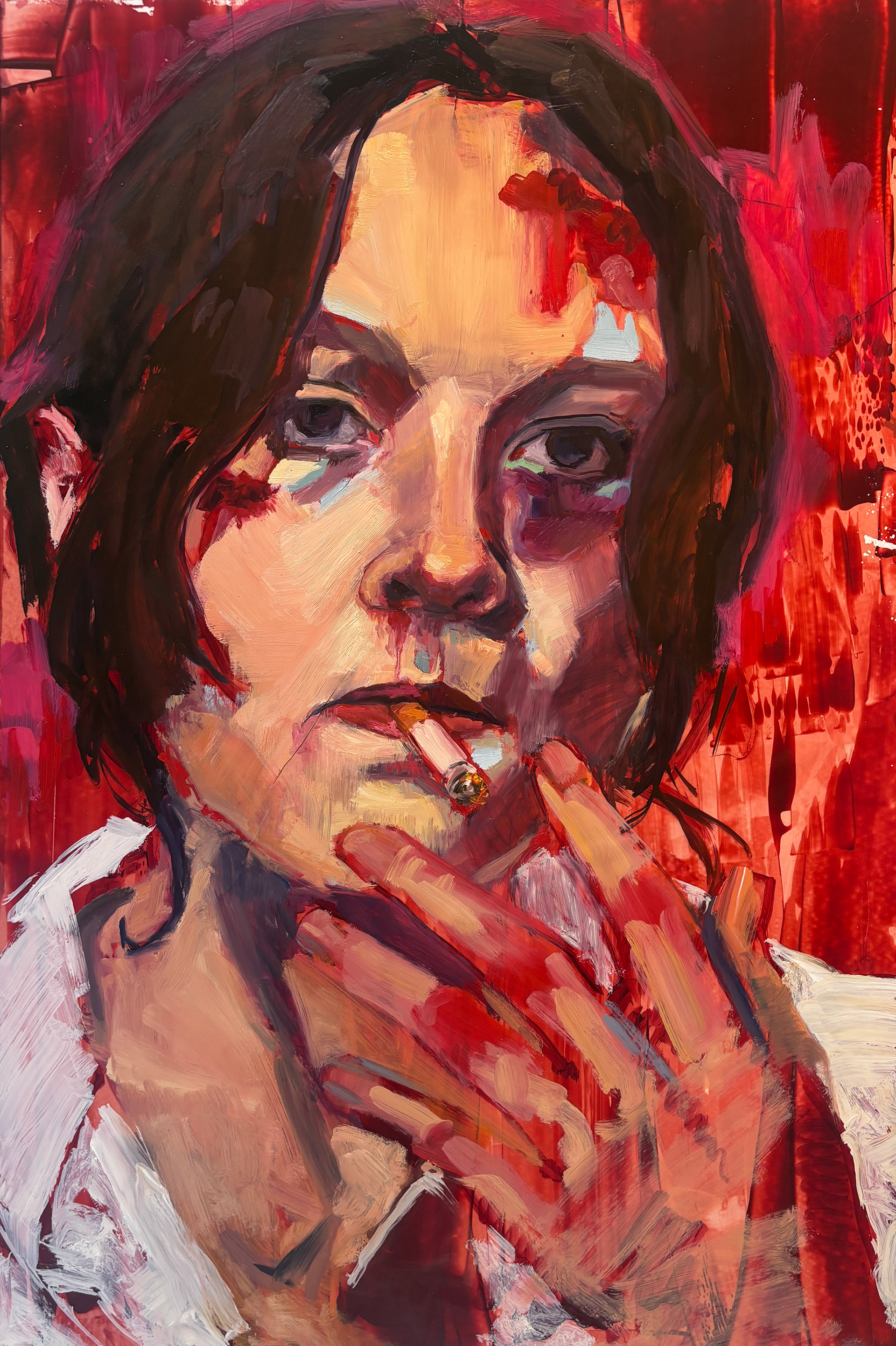 lauren smokes, oil on dura-lar 24x36 in