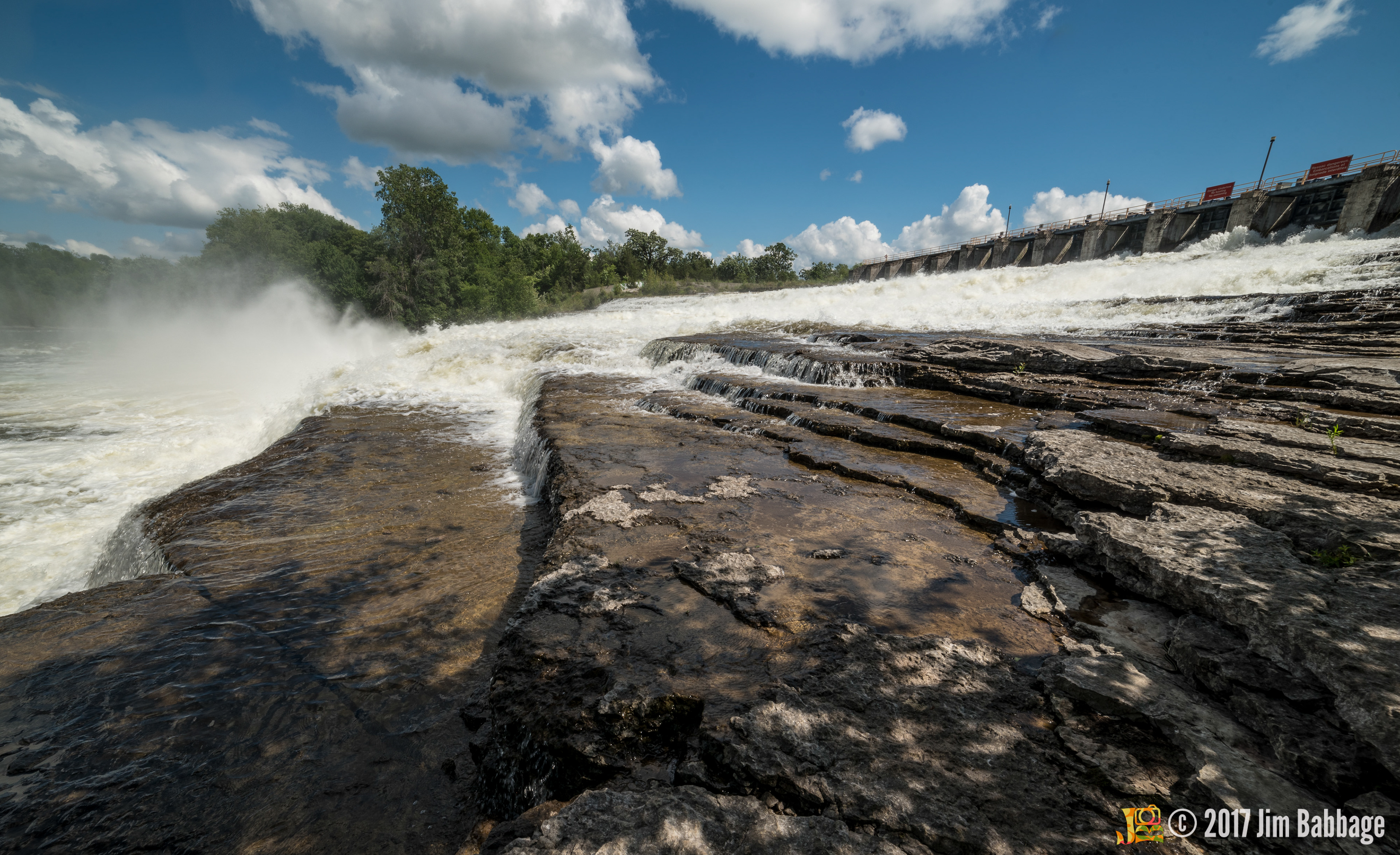Wide angle, comparative view of Healey Falls, two years later, when water levels were at near record highs.