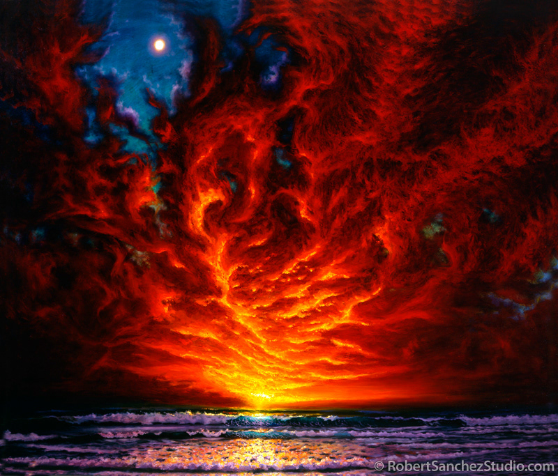 Red Skies Series, Oil on canvas