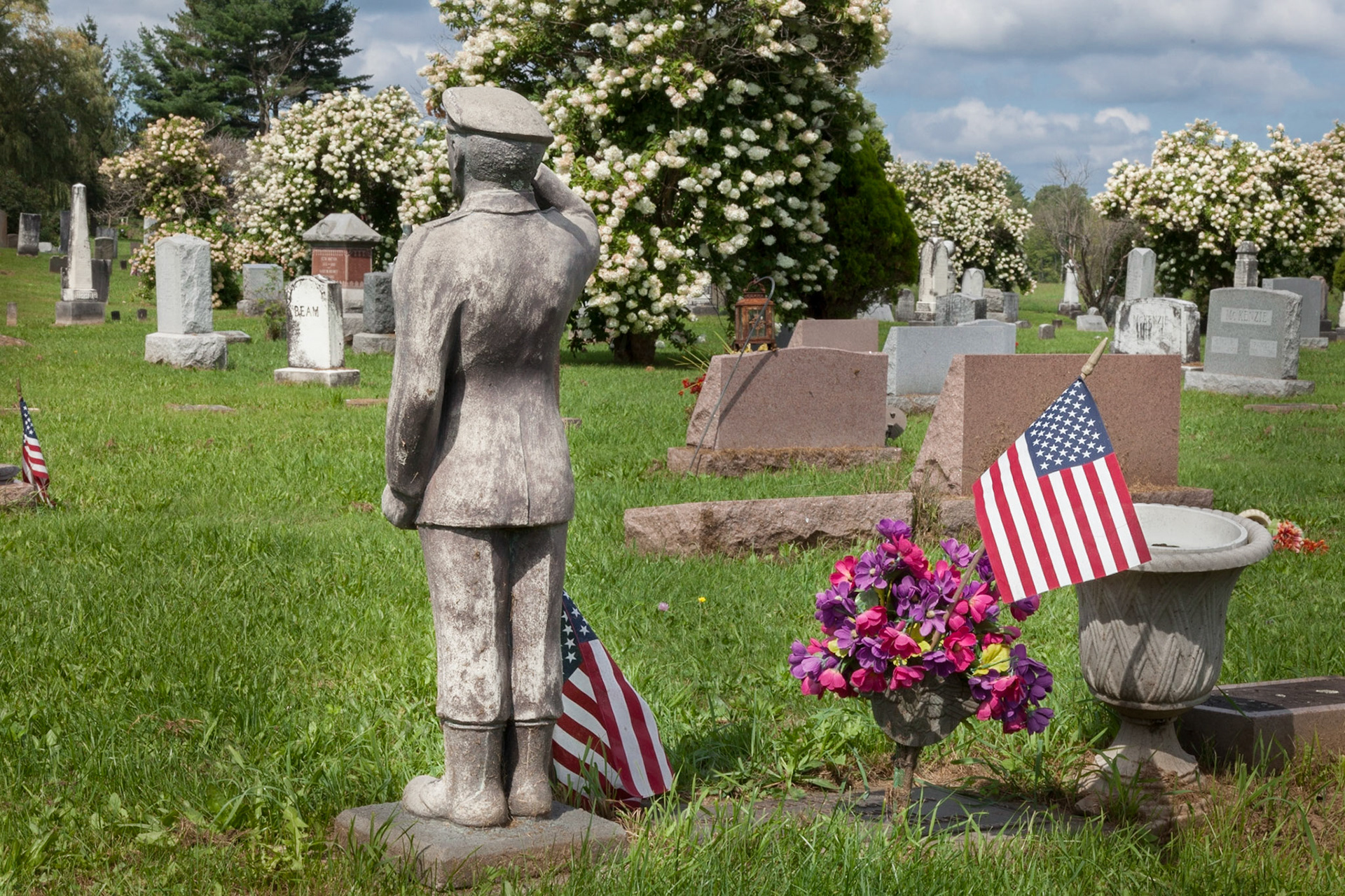 After Memorial Day - soldier in perpetual salute