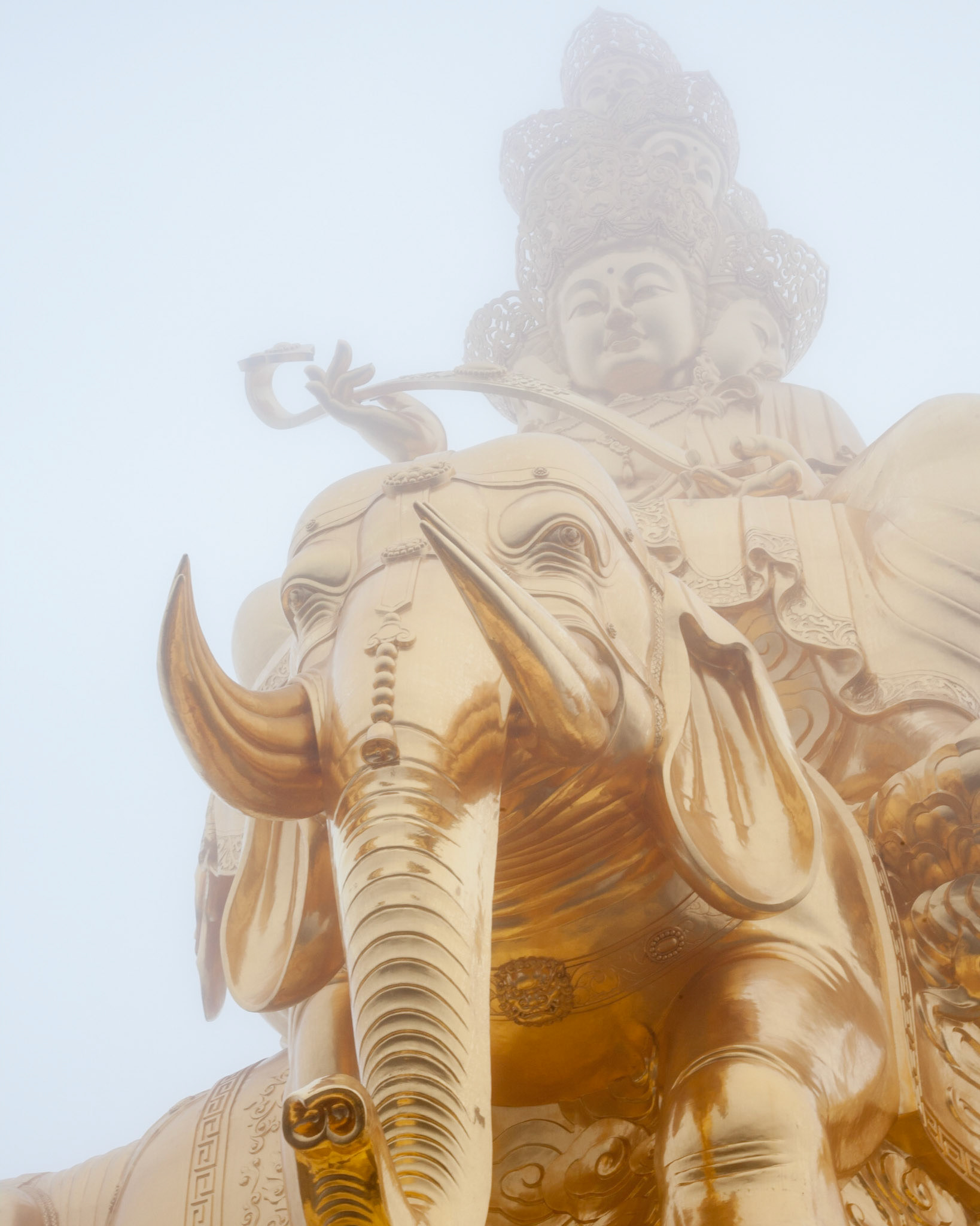 Puxian arrived at Emi shan riding on an elephant