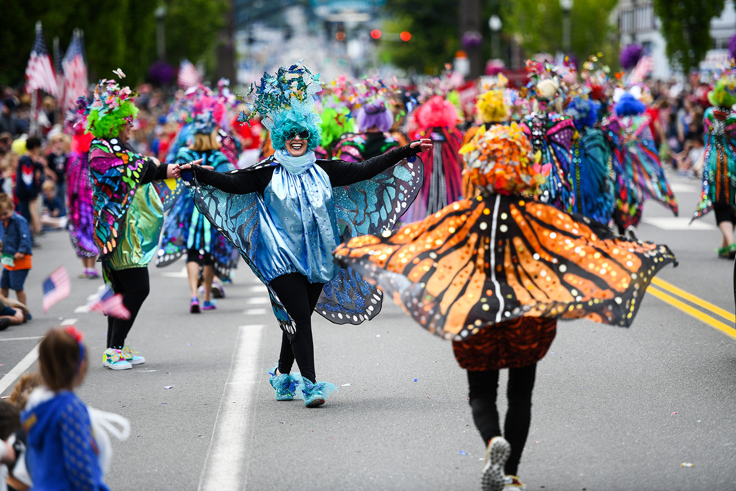 The Twisted Pixies take part in the Fourth of July parade Thursday, July 4, 2019, on Commercial Avenue in Anacortes, Washington.