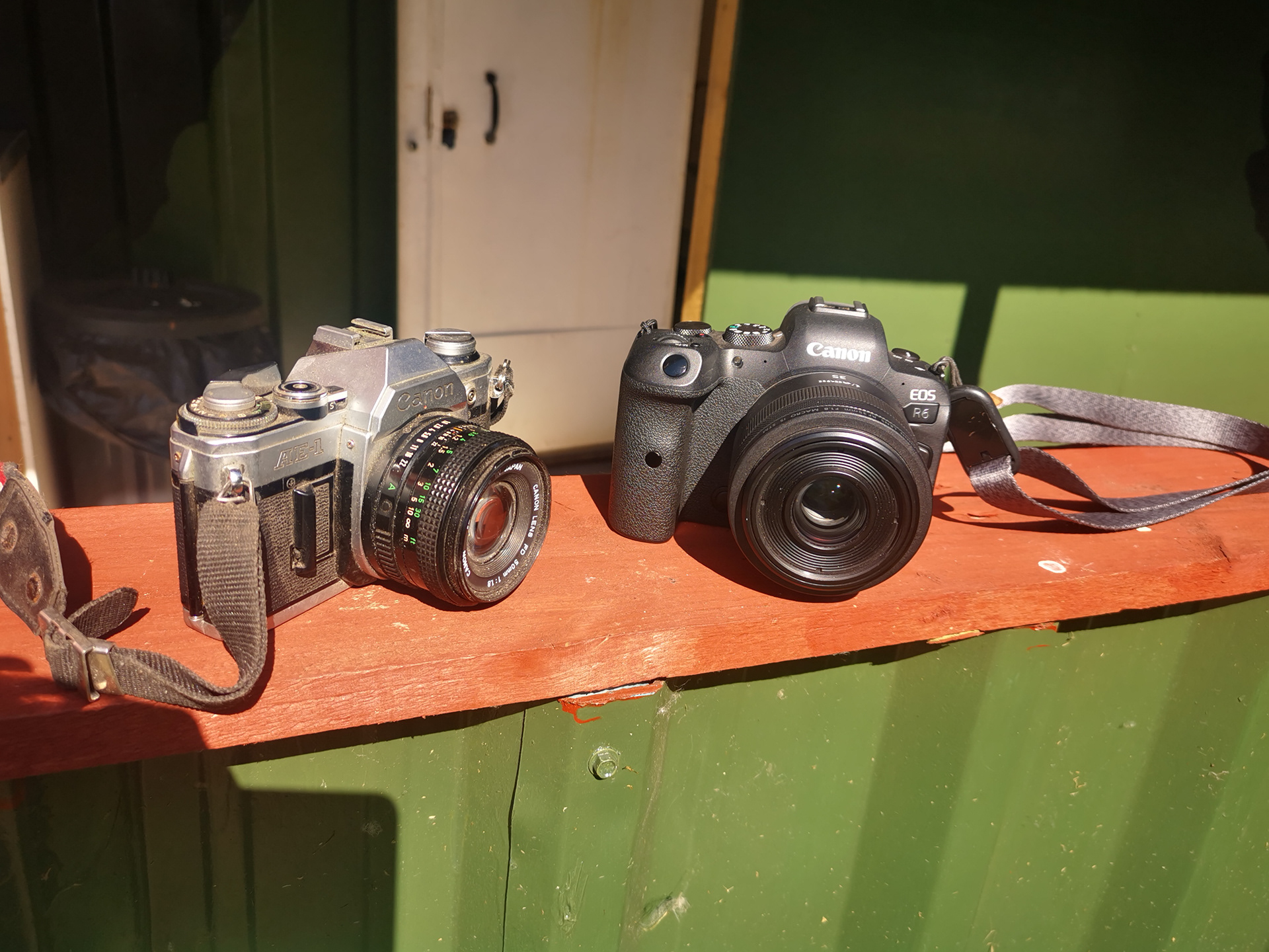 Look at the state of it! Poor thing. Sat beside the new tech, Canon R6.