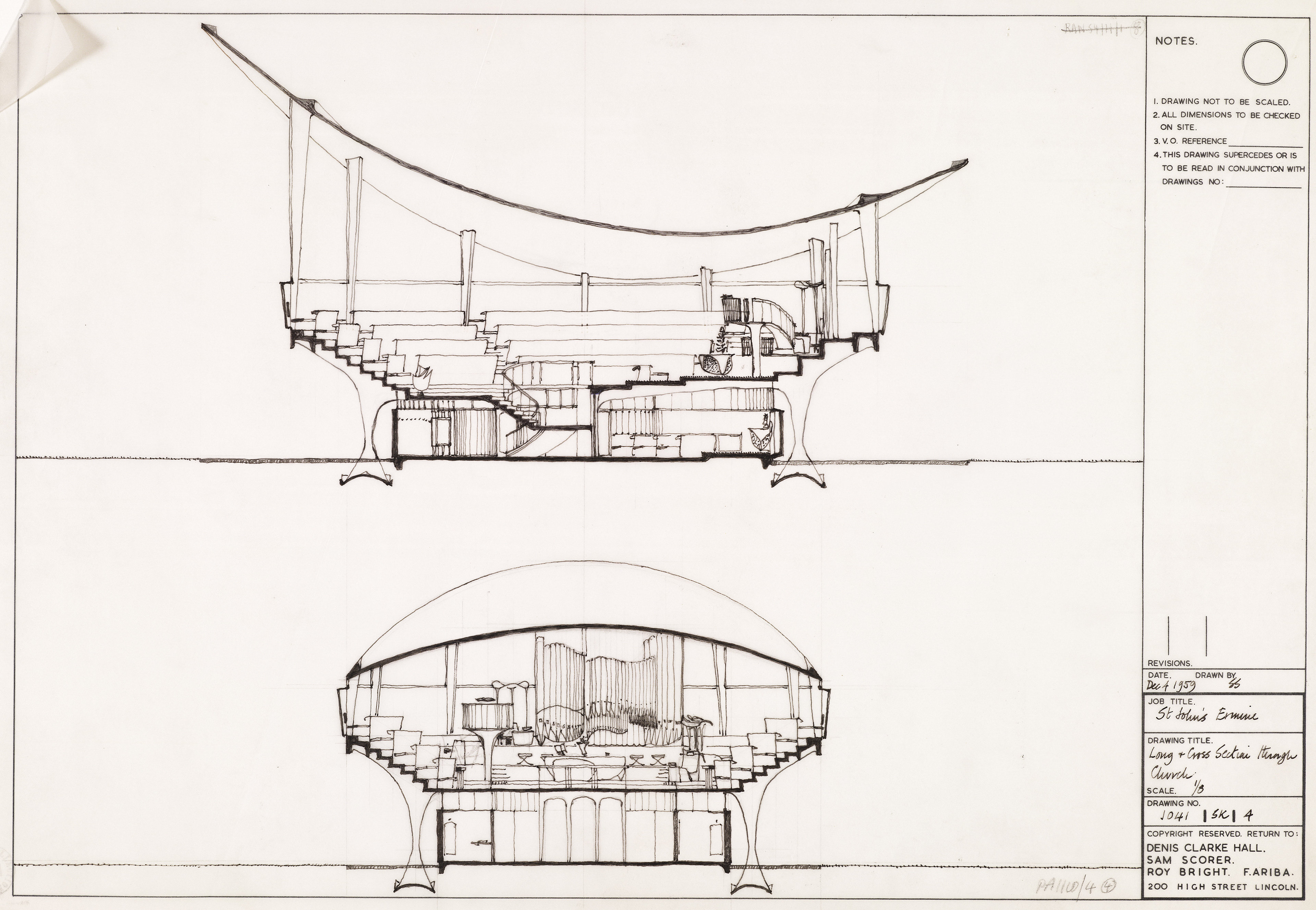 Early drawing for St. John's Church, Ermine (1959)