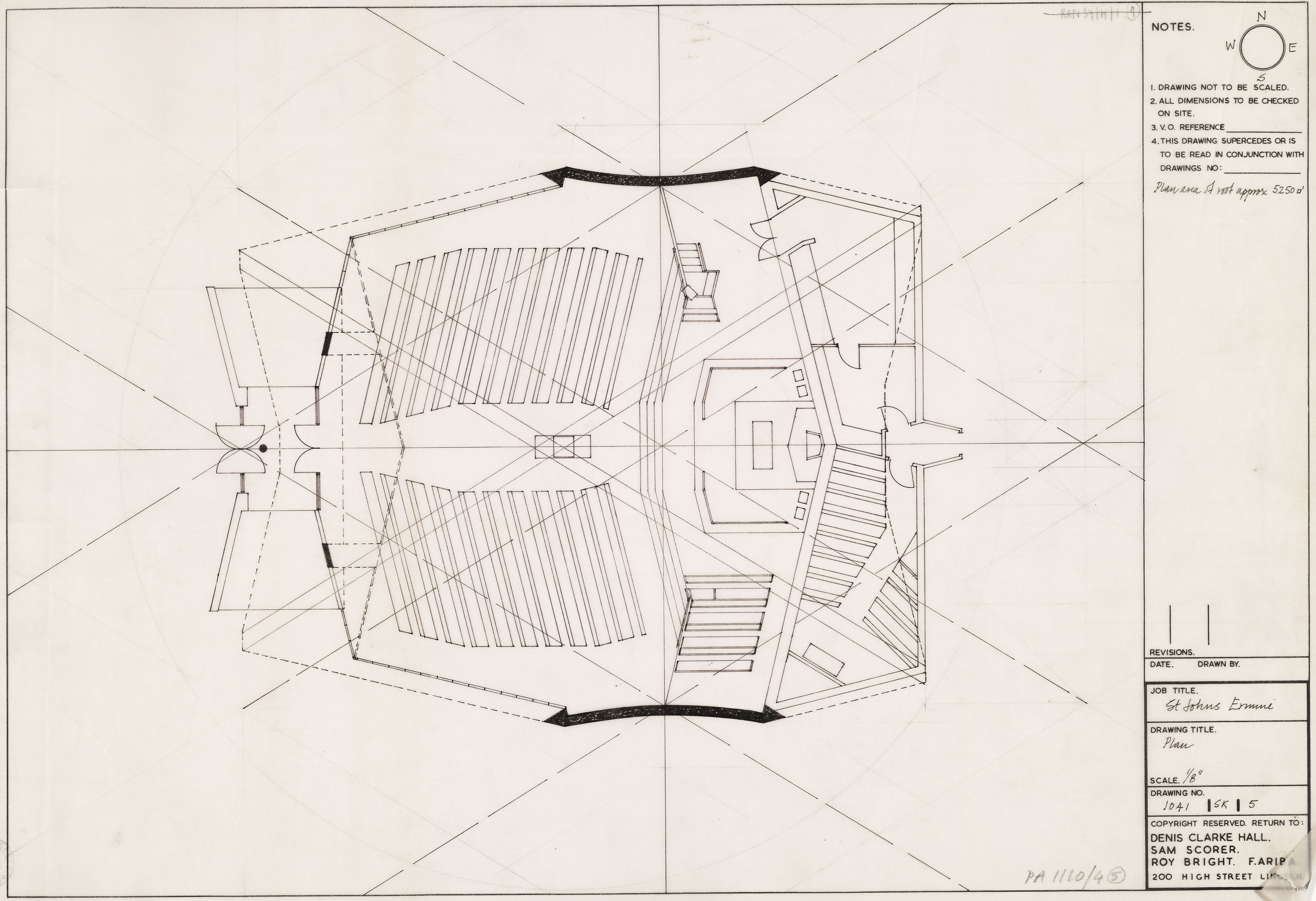 Early drawing for St. John's Church, Ermine (1960)