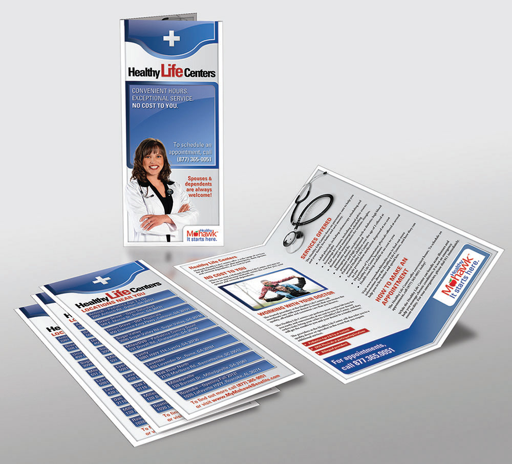 Mohawk Healthy Life Centers Branding & Trifold Brochure - Adobe Illustrator & Photoshop
