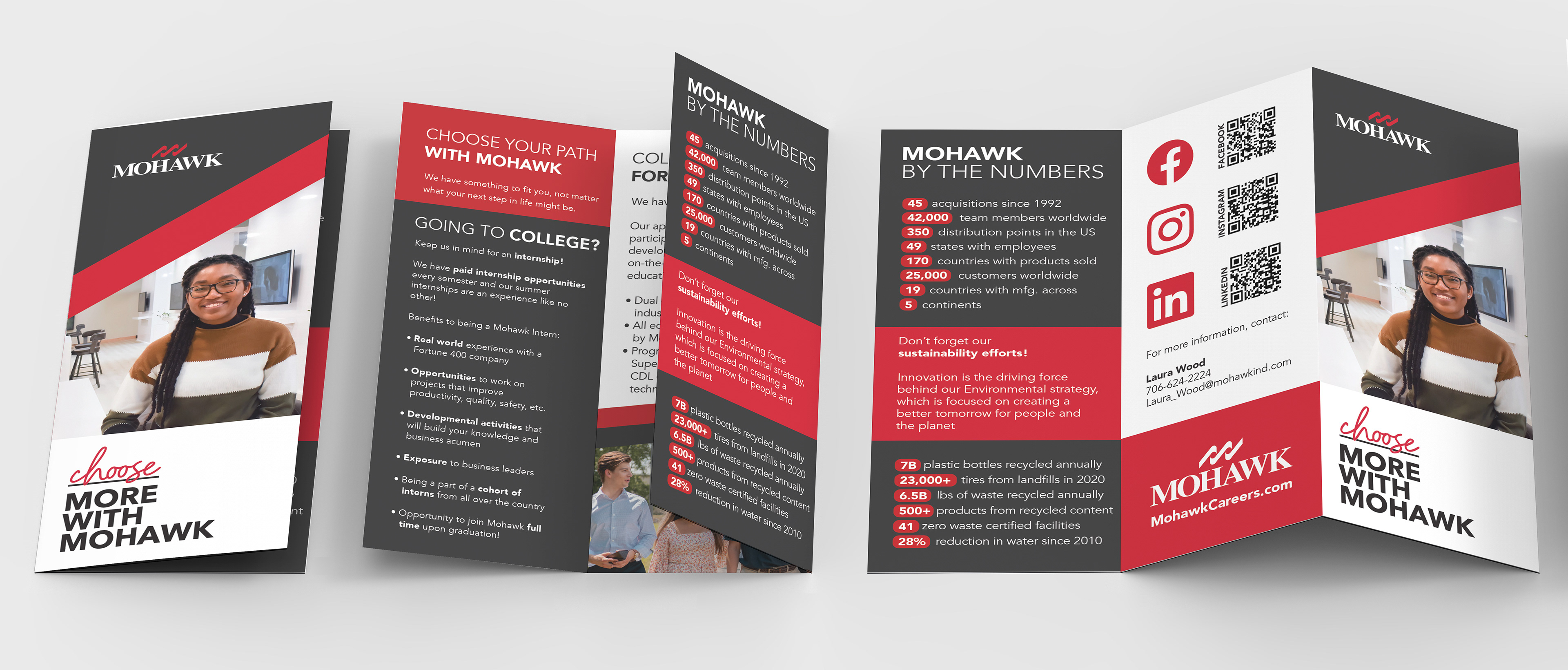Mohawk Trifold Brochure - Adobe Illustrator, Photoshop & InDesign