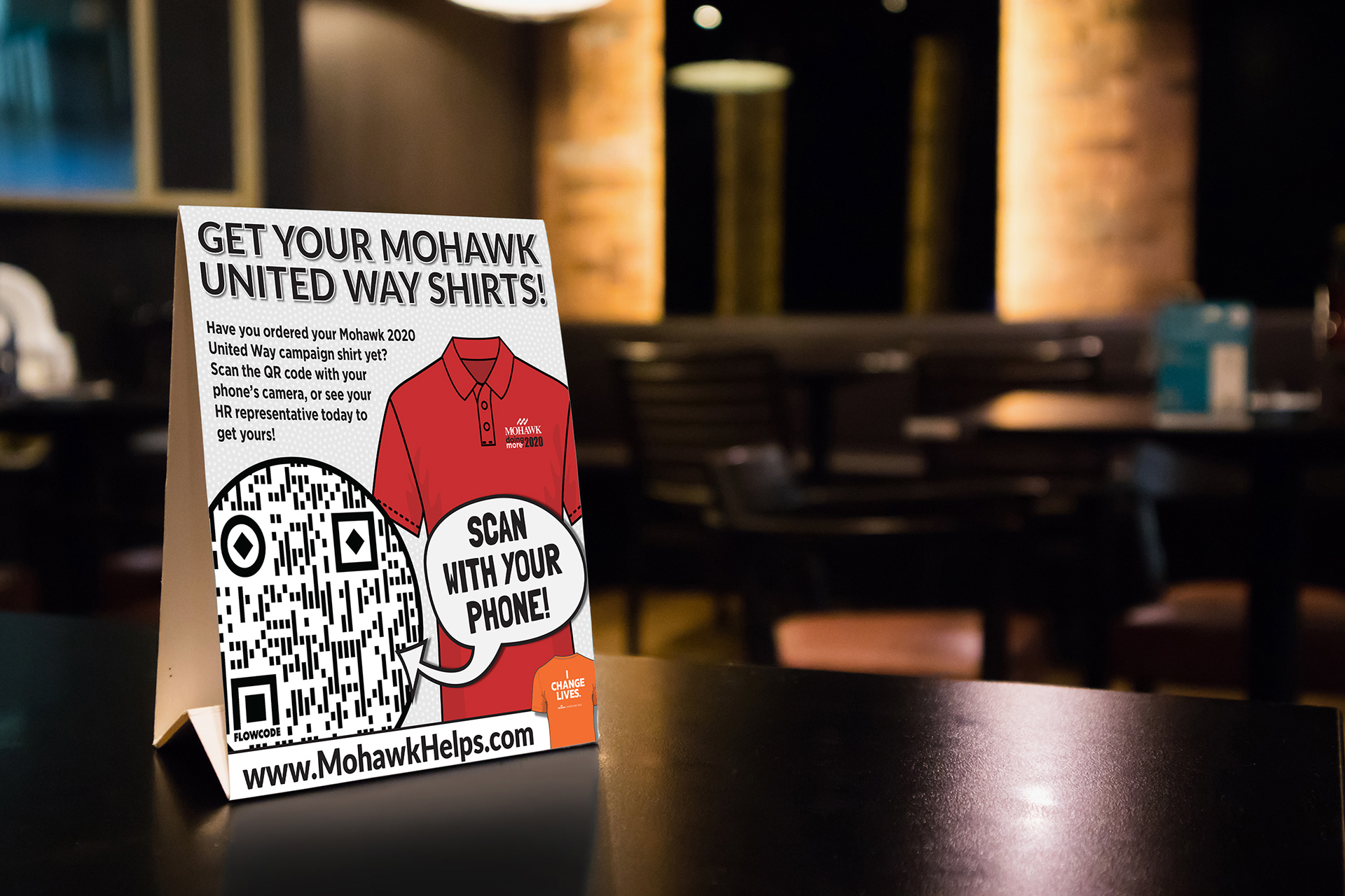 Mohawk United Way Table Tents - Adobe Illustrator & Photoshop