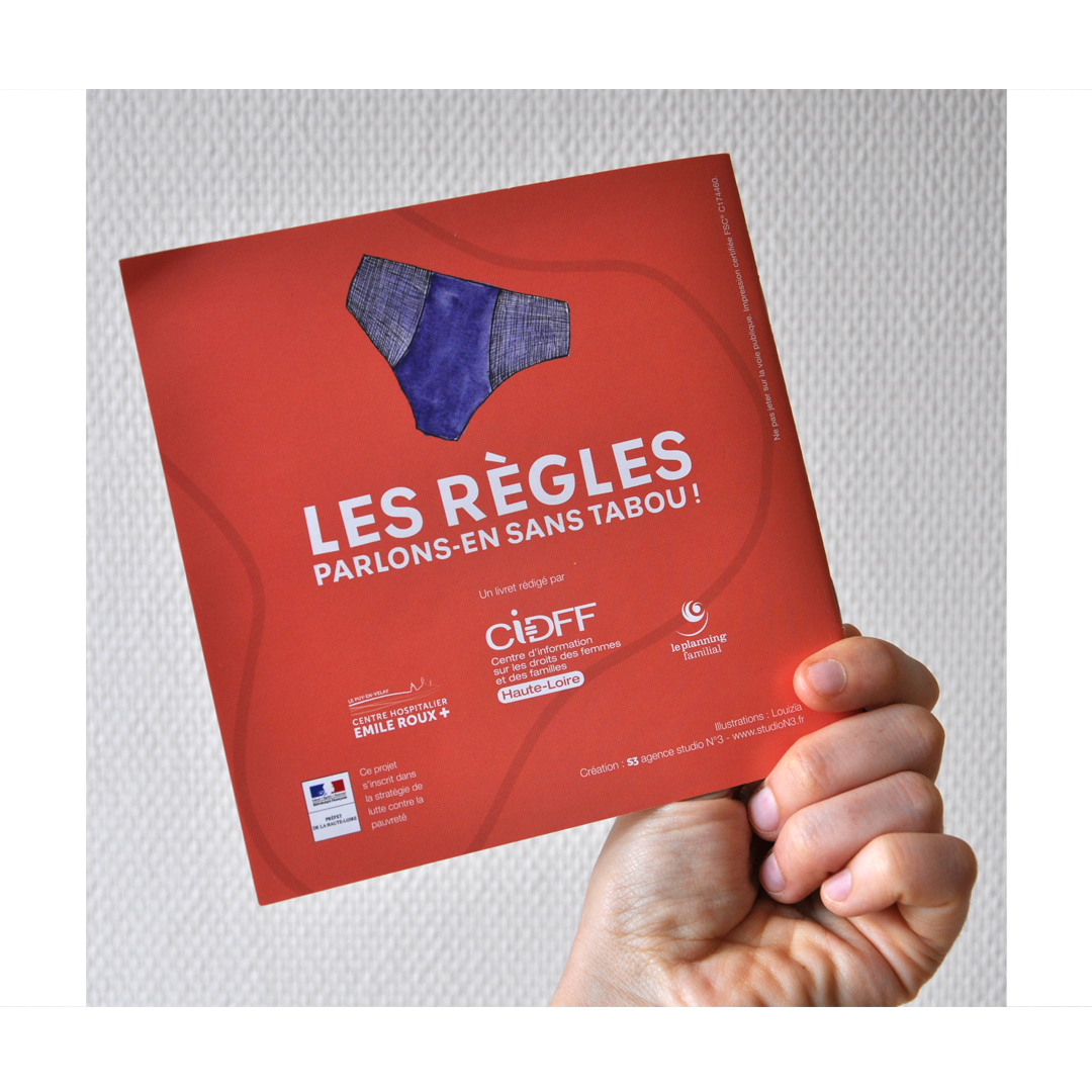 Livret "Les règles, parlons-en sans tabou" : illustrations réaliséés pour le CIDFF 43