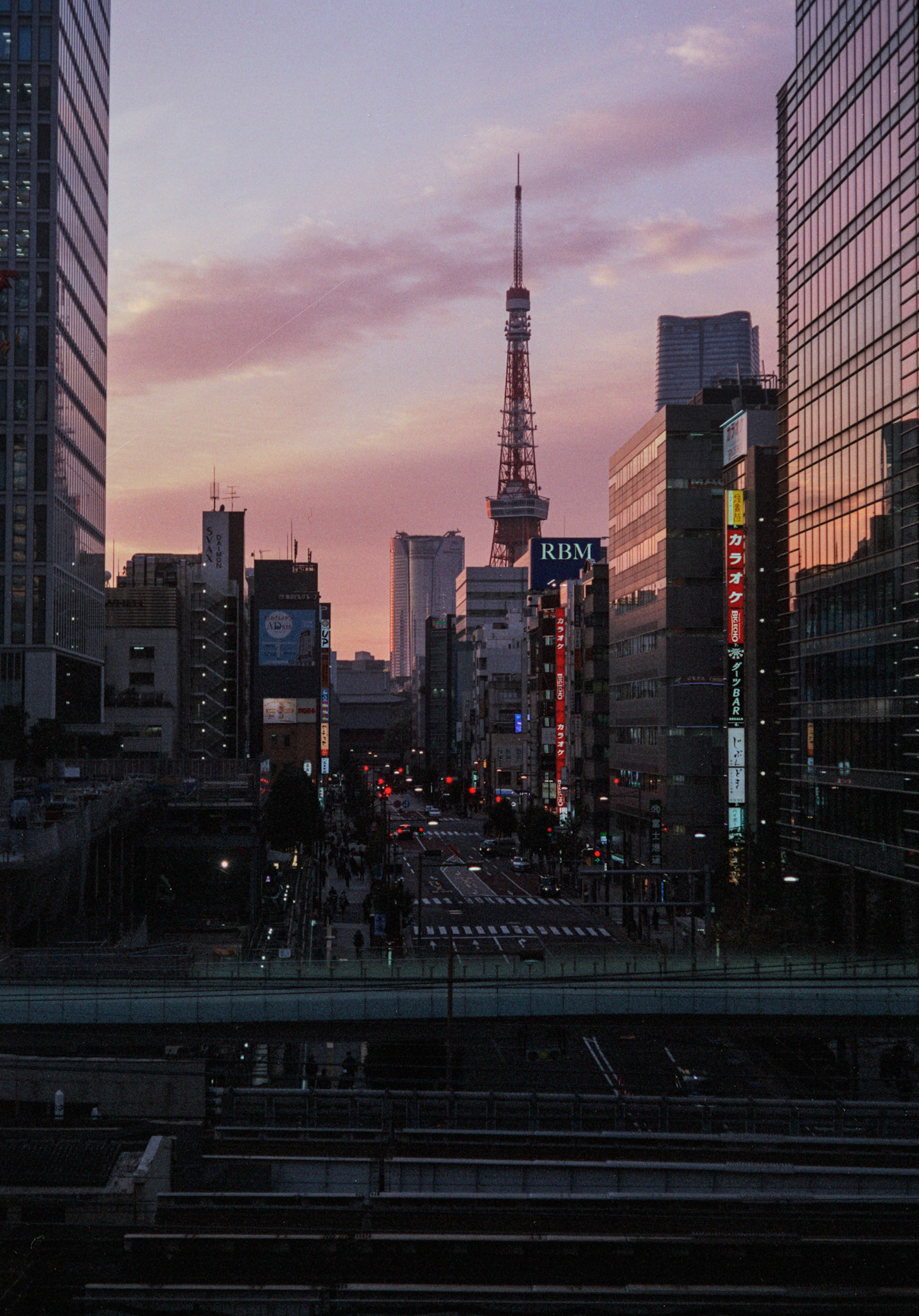 Tokyo tower view from Hamamatsucho overpass