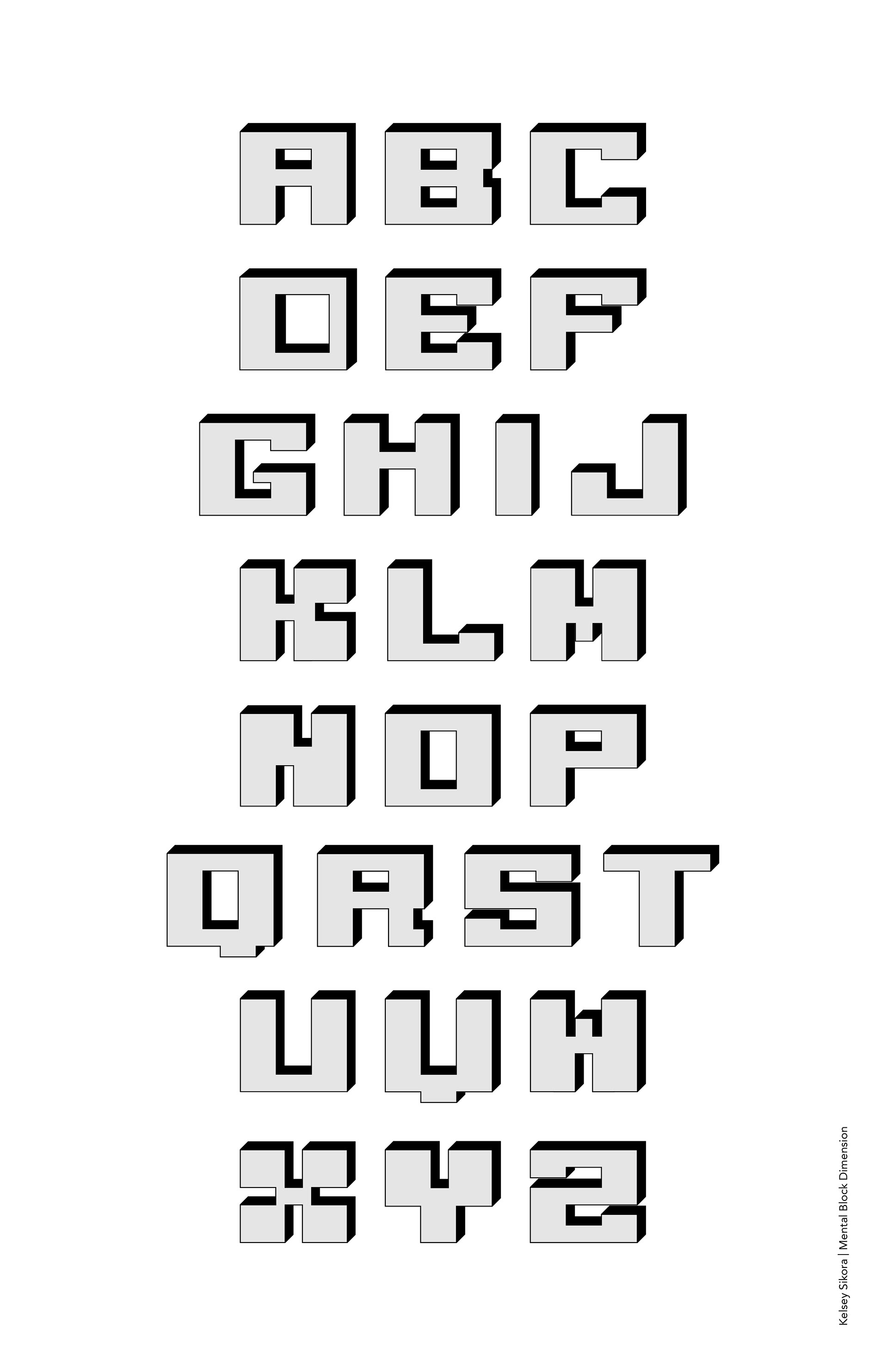 Mental Block Dimension Font