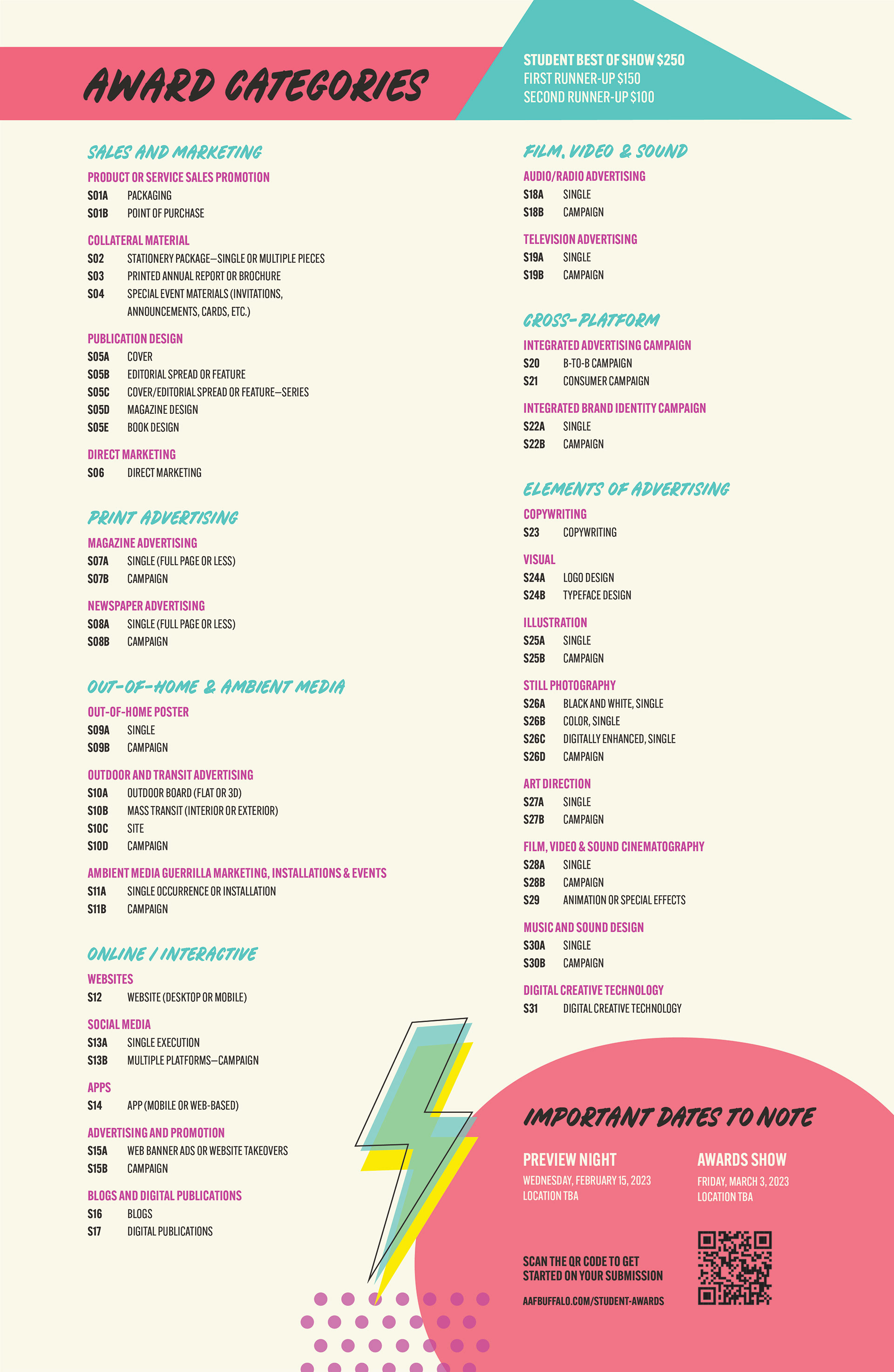 Student Entries Poster Back