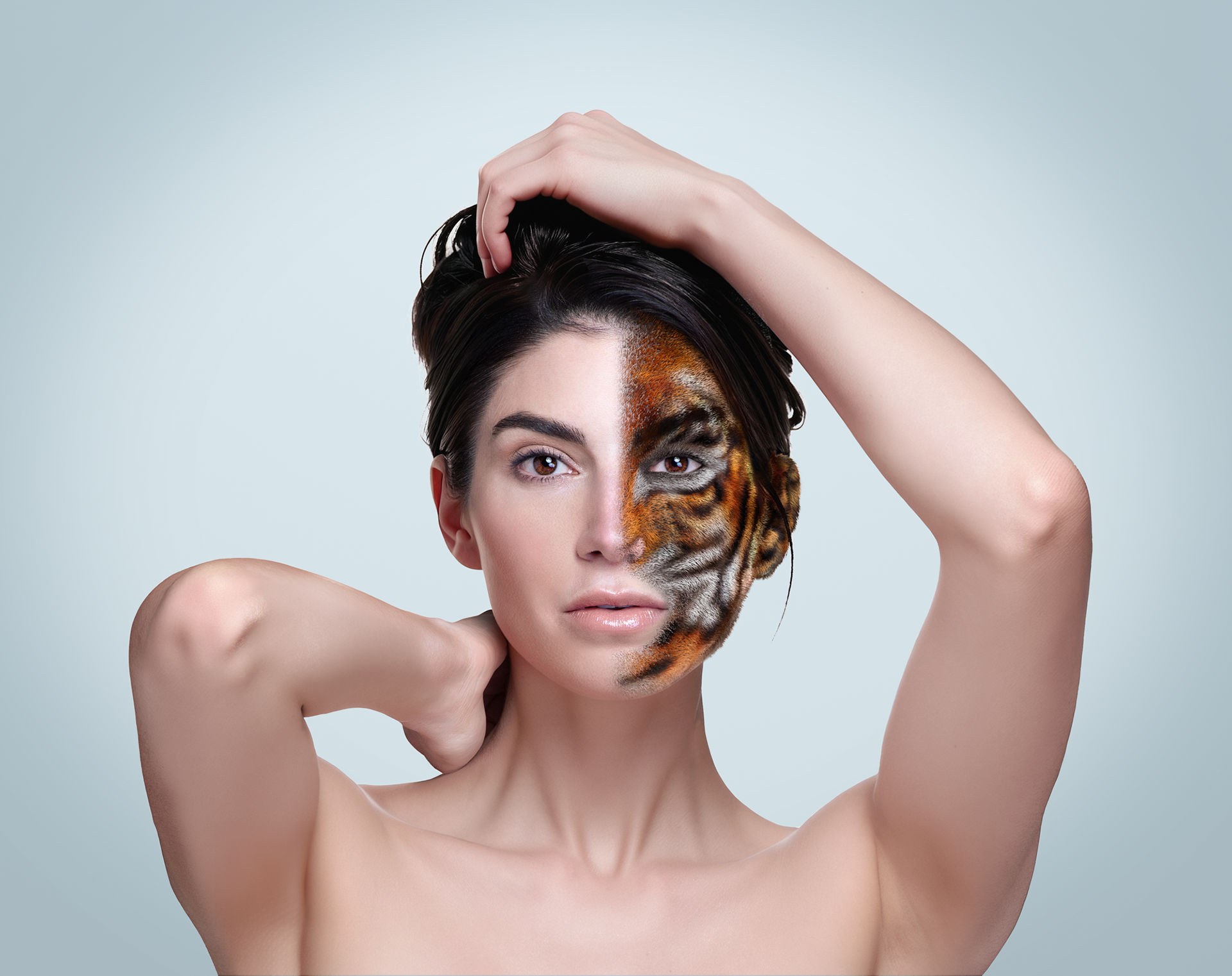 “Tame Your Skin” – Tiger concept for Saturday Brand. Sculpted and groomed 3D fur using ZBrush to create an organic blend from wild to refined.