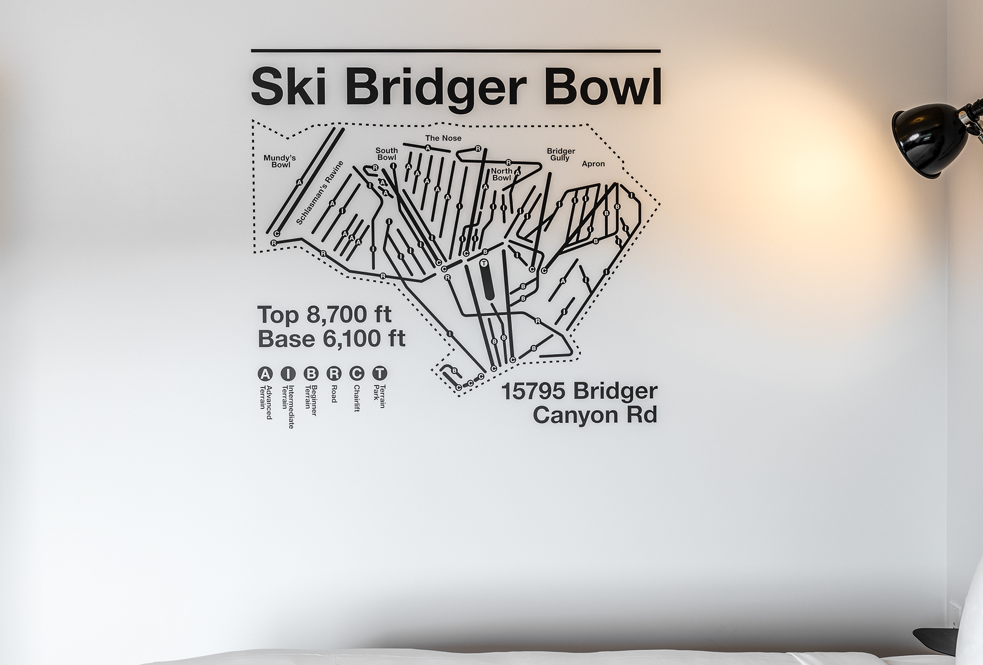 Ski Bridger Bowl Subway Map Wall Art