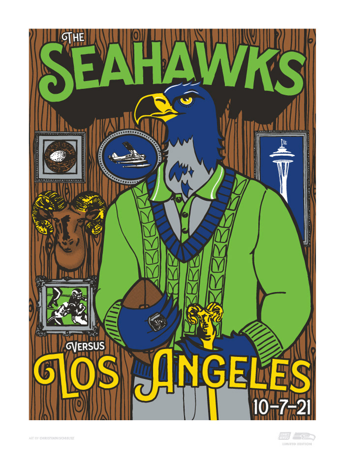 Seahawks Gameday Screen Printed Poster
